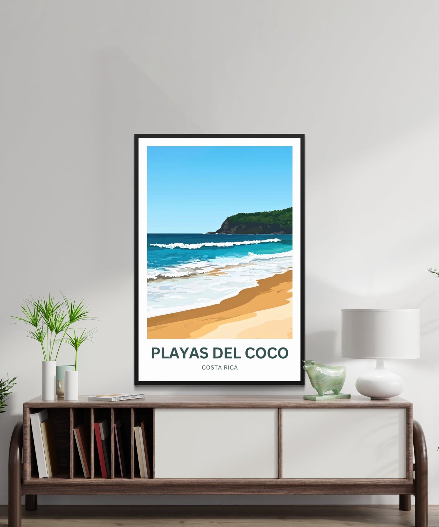 Playas del Coco Travel Poster - Captivating Serene Shoreline of Costa Rica