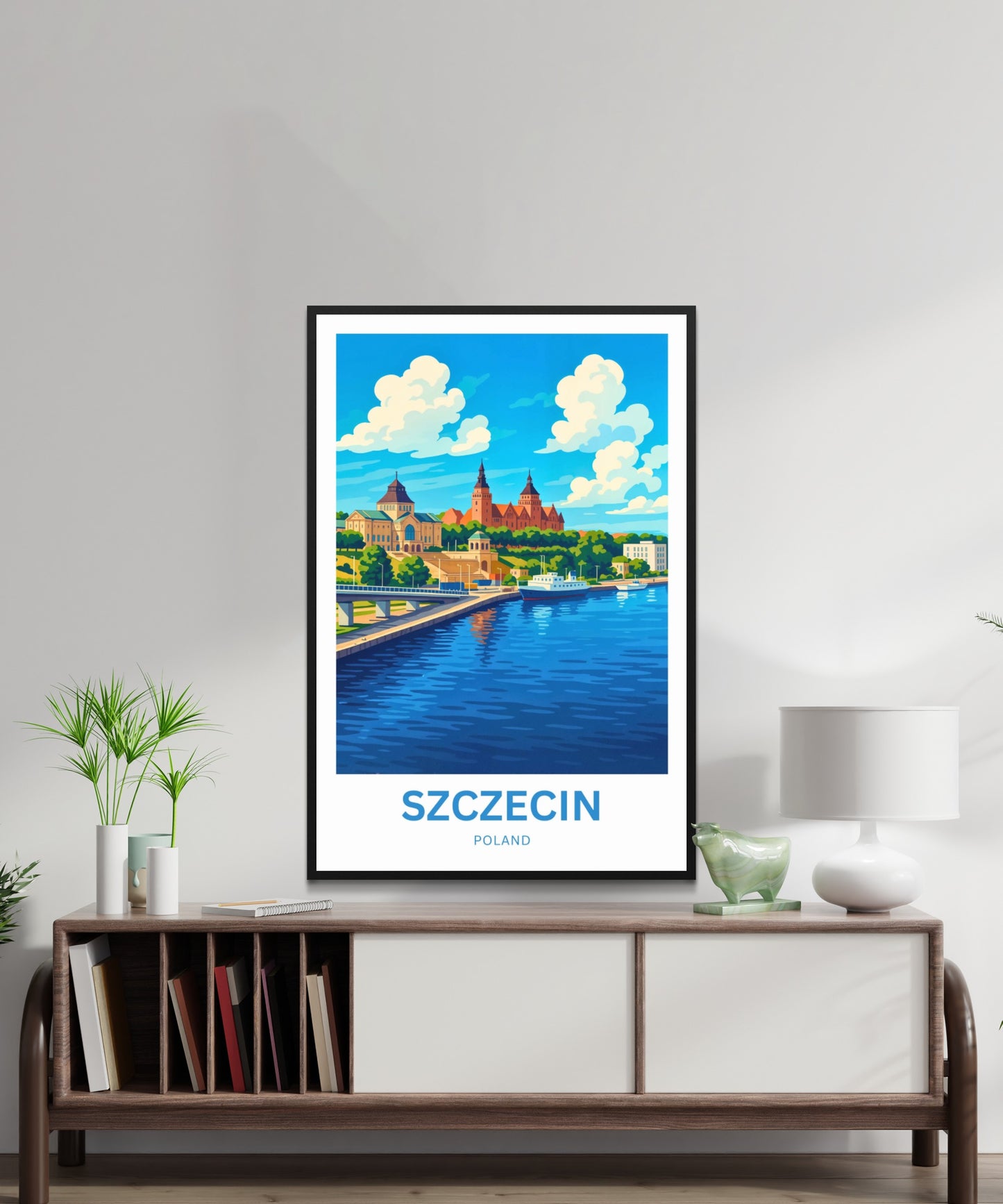 Szczecin Travel Poster - Poland Hidden Harbor Gem