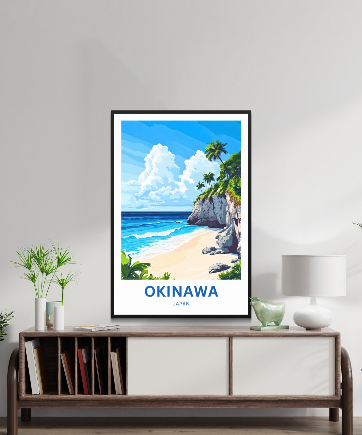 Okinawa Beach Travel Poster - Japan Tropical Paradise