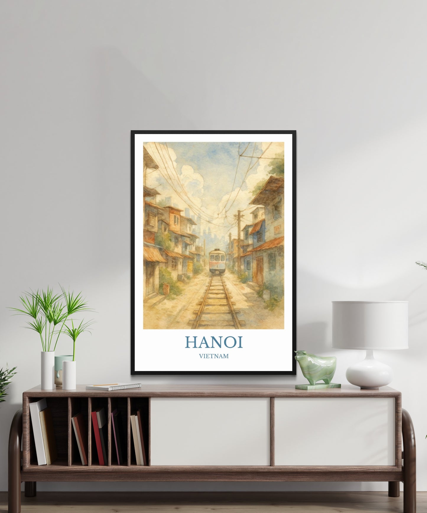 Hanoi, Watercolor design poster, Vietnam Print, Hanoi Wall Art