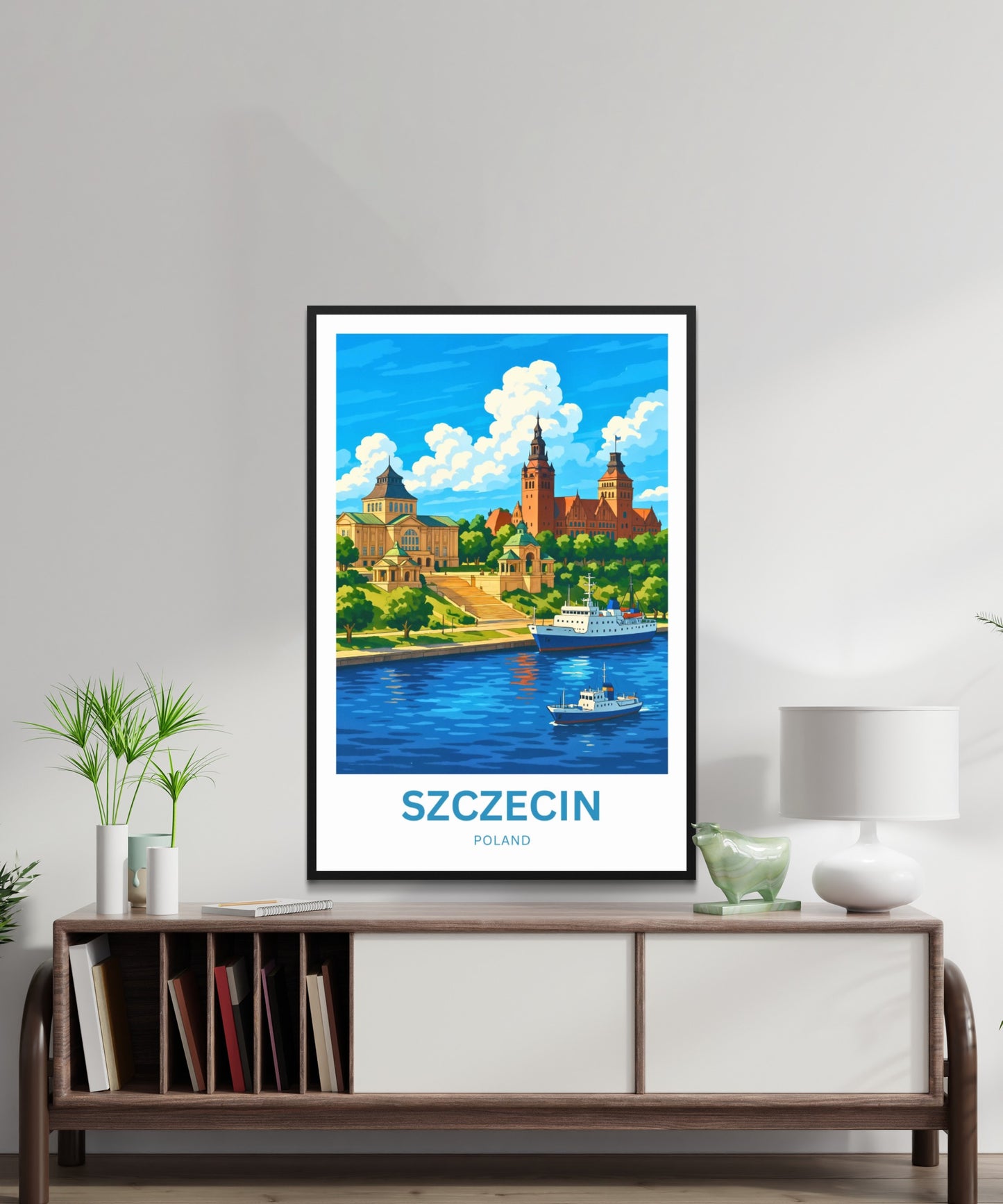 Szczecin Travel Poster - Where the River Meets the City