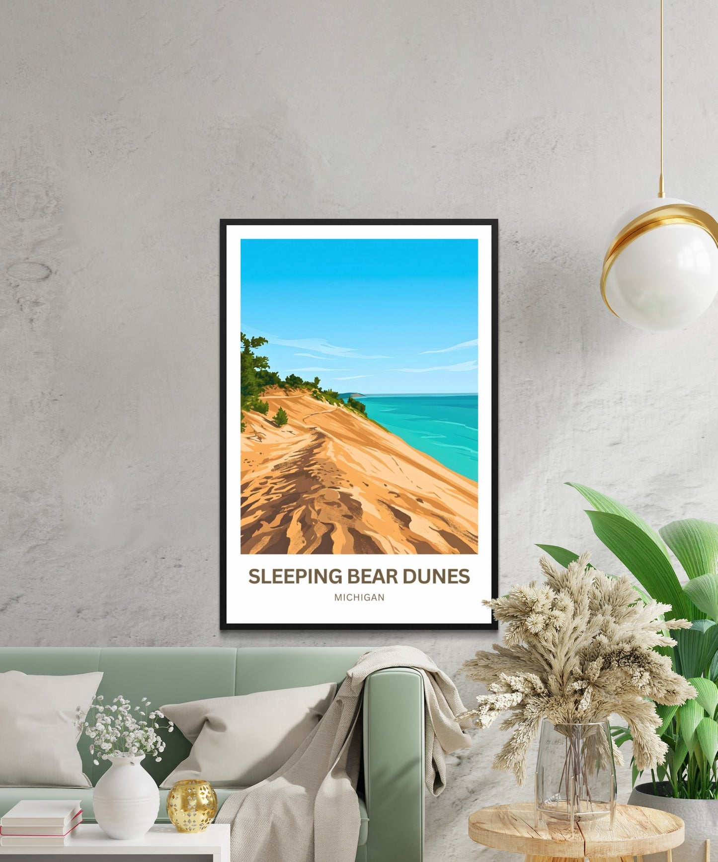 Sleeping Bear Dunes Travel Poster - Michigan Attraction