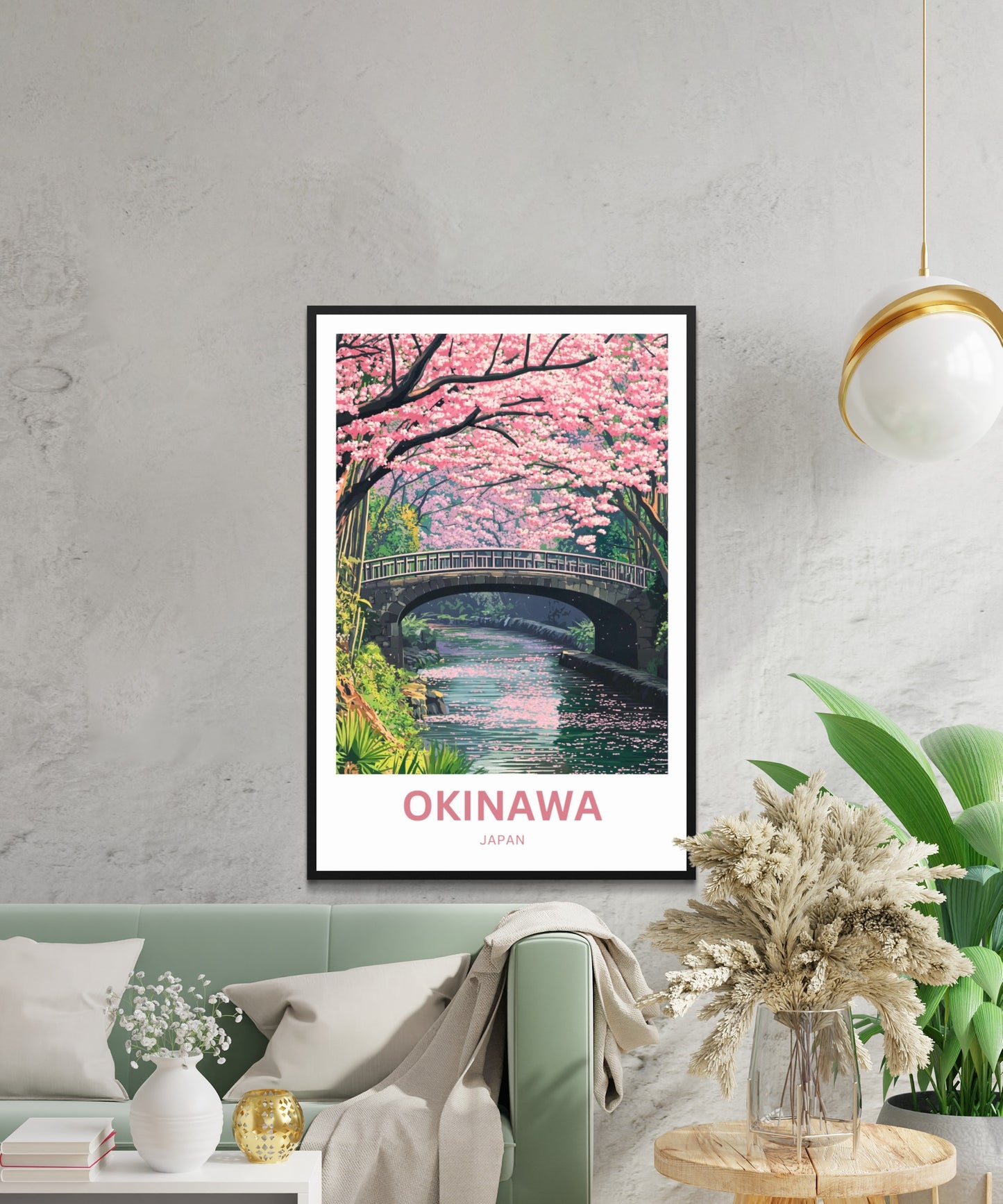 Okinawa Travel Poster - Tranquil River Bloom