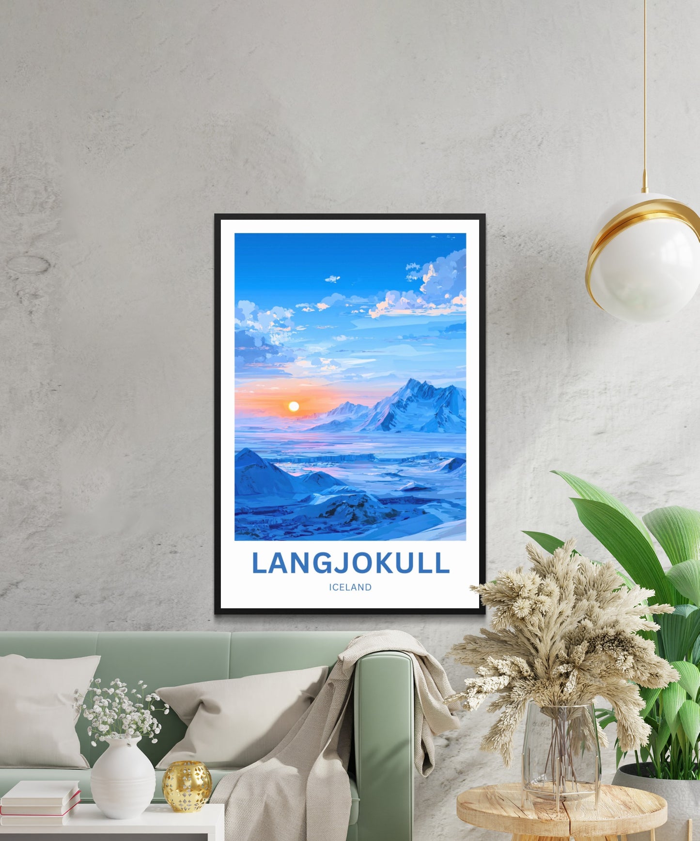 Langjökull Travel Poster