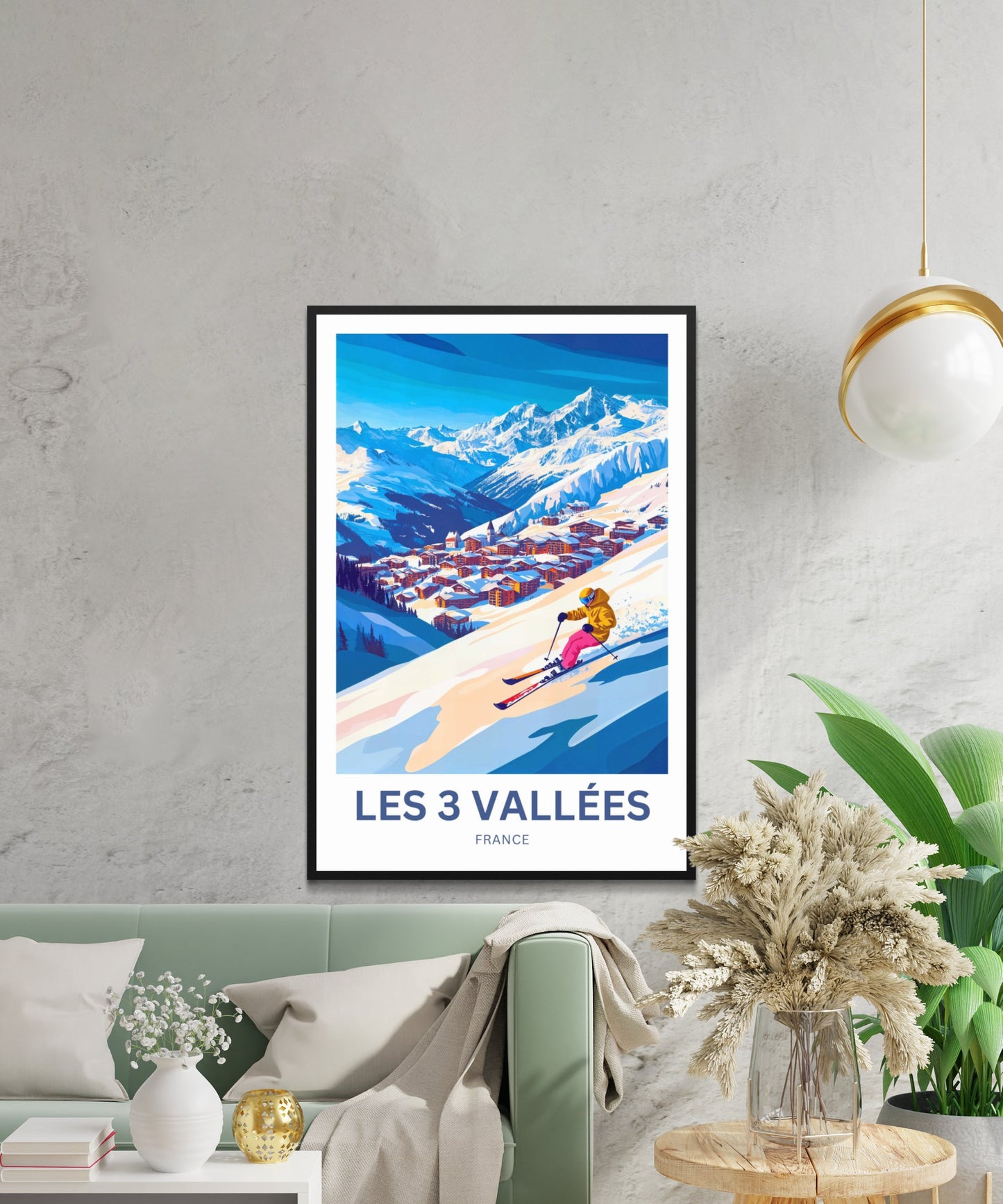 Les 3 Vallées Travel Poster- Ski Above the Clouds