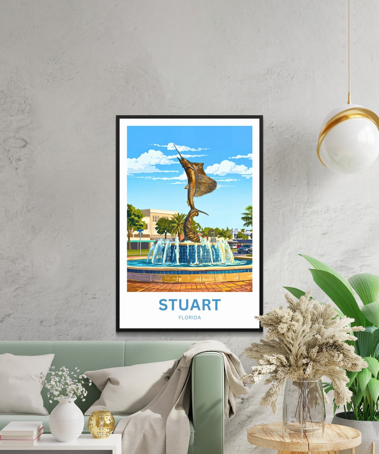Stuart, Florida Travel Poster - Sailfish Capital of the World