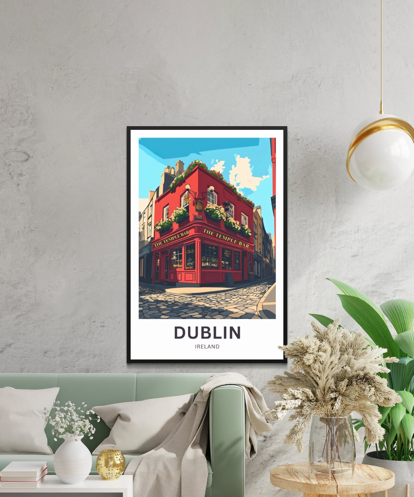 Dublin Travel Poster- The Iconic Temple Bar Ireland
