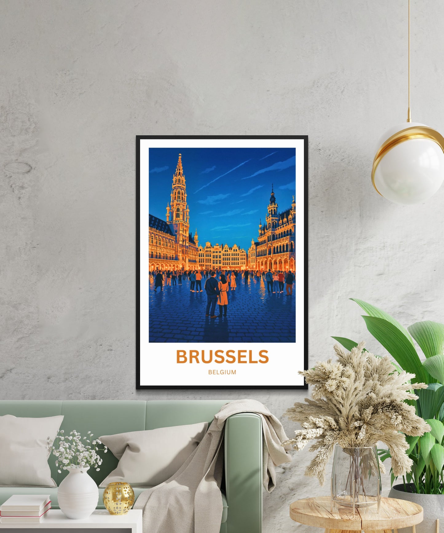 Brussels Travel Poster - Golden Hour in Brussels