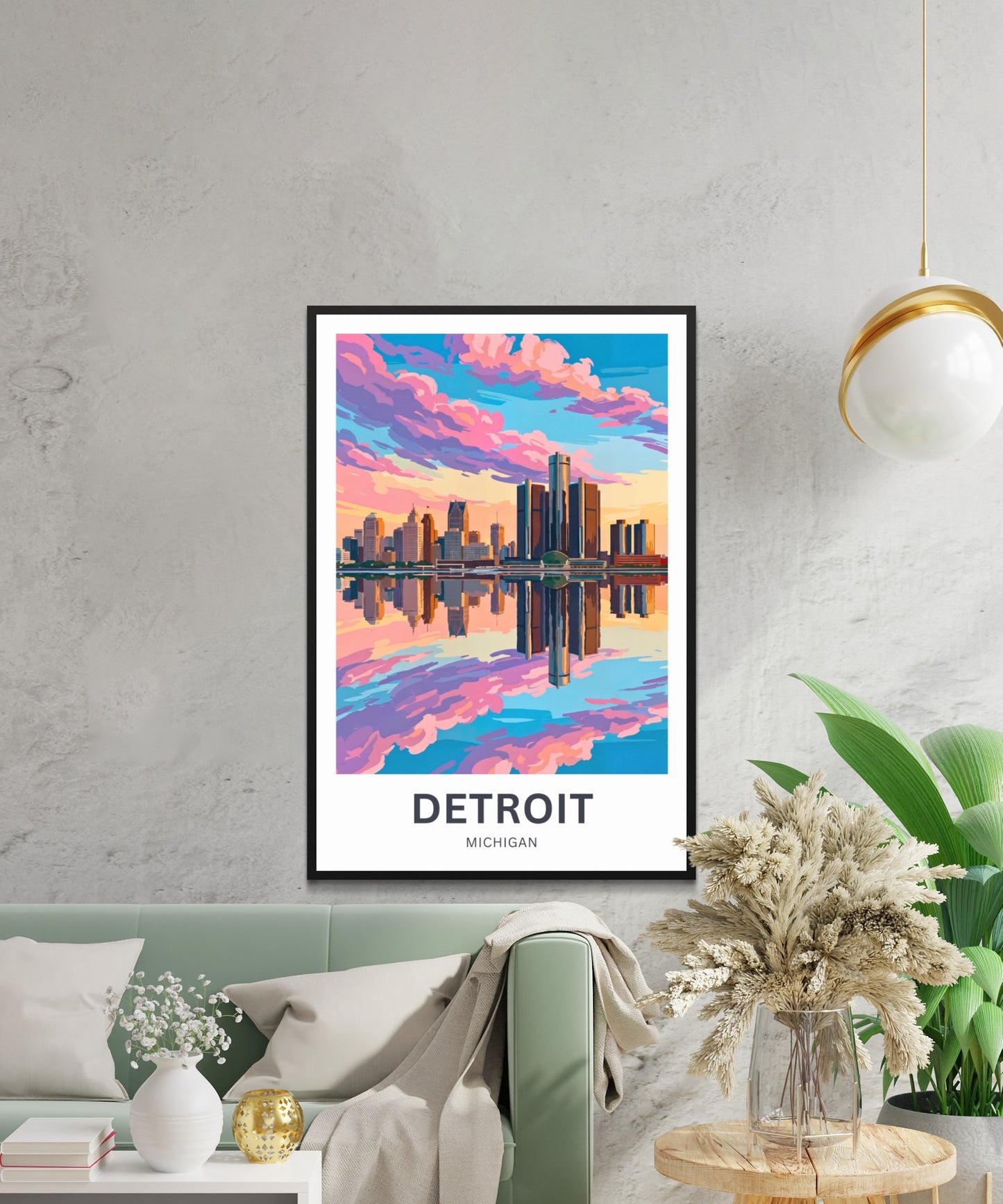 Detroit Travel Poster - Skyline
