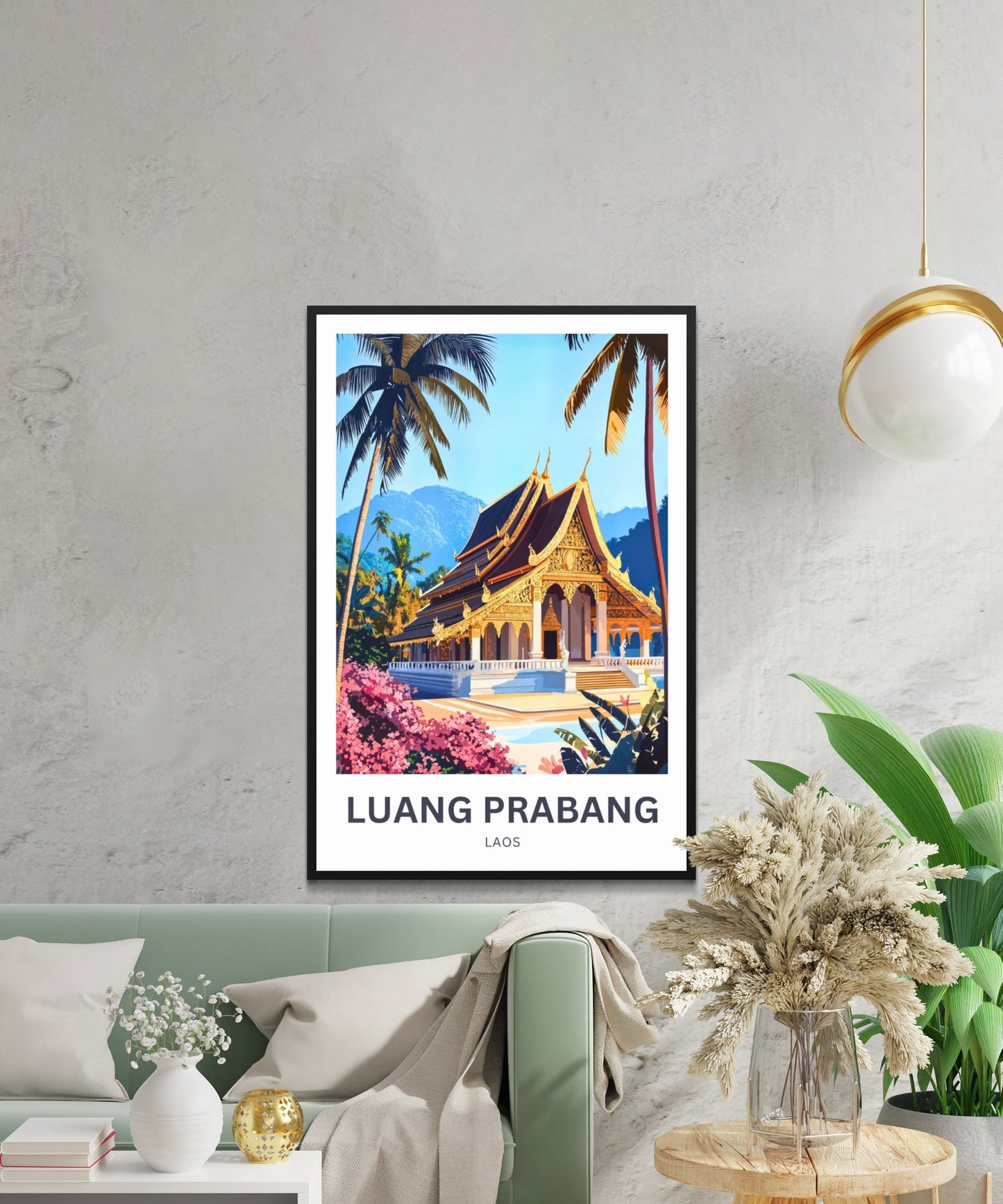 Luang Prabang Travel Poster - Mesmerizing Laos Temple