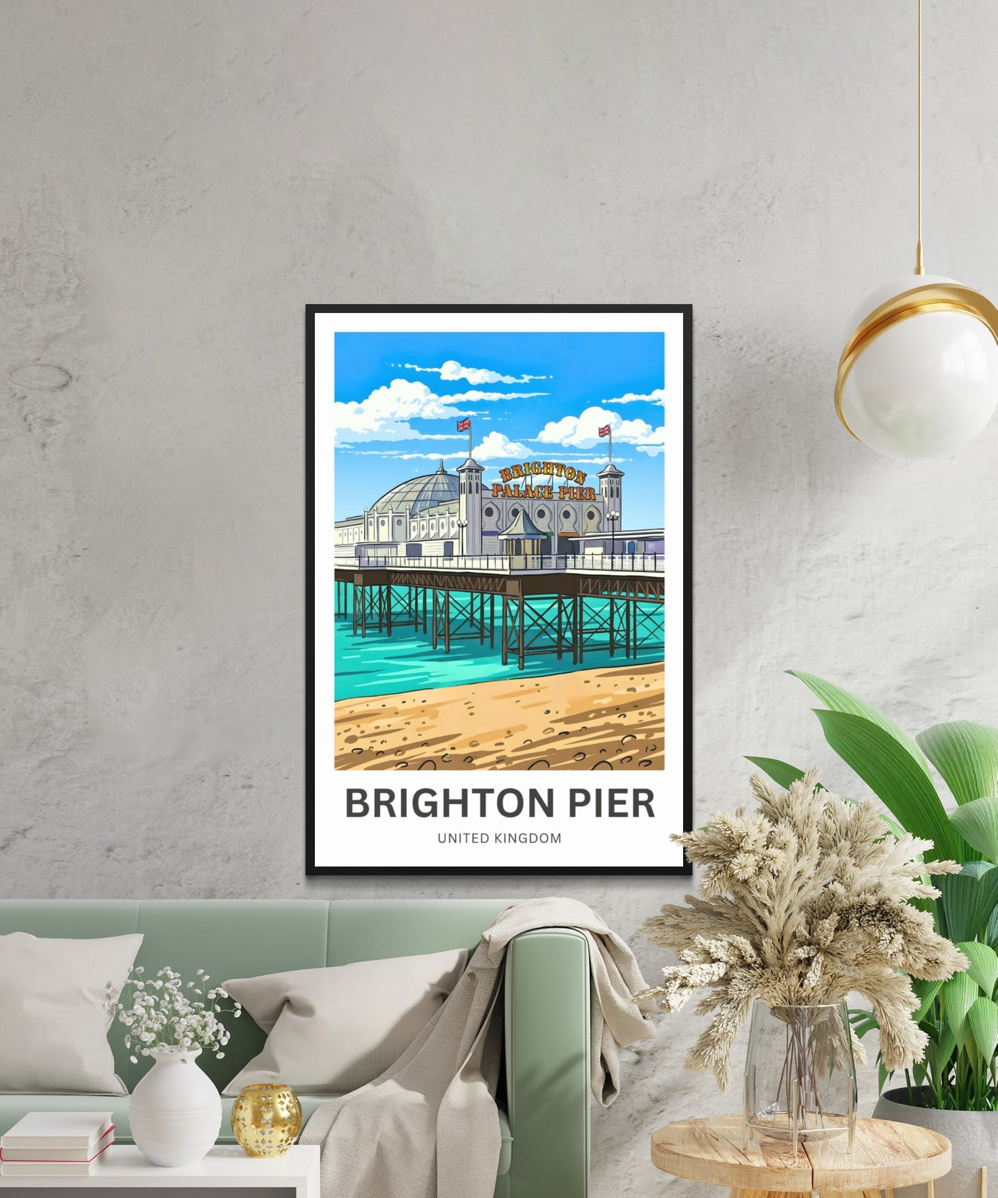 Brighton Pier Travel Poster - Vibrant Seaside Life