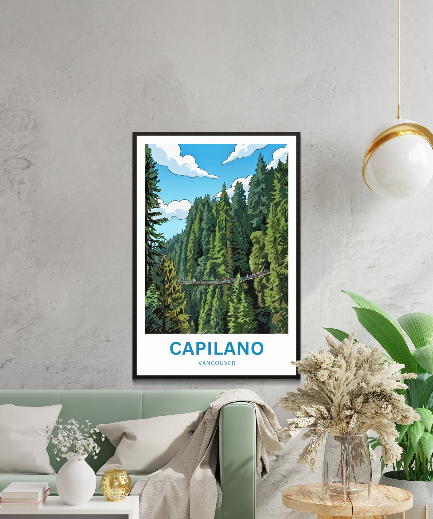 Capilano Suspension Bridge Travel Poster - A walk in the clouds