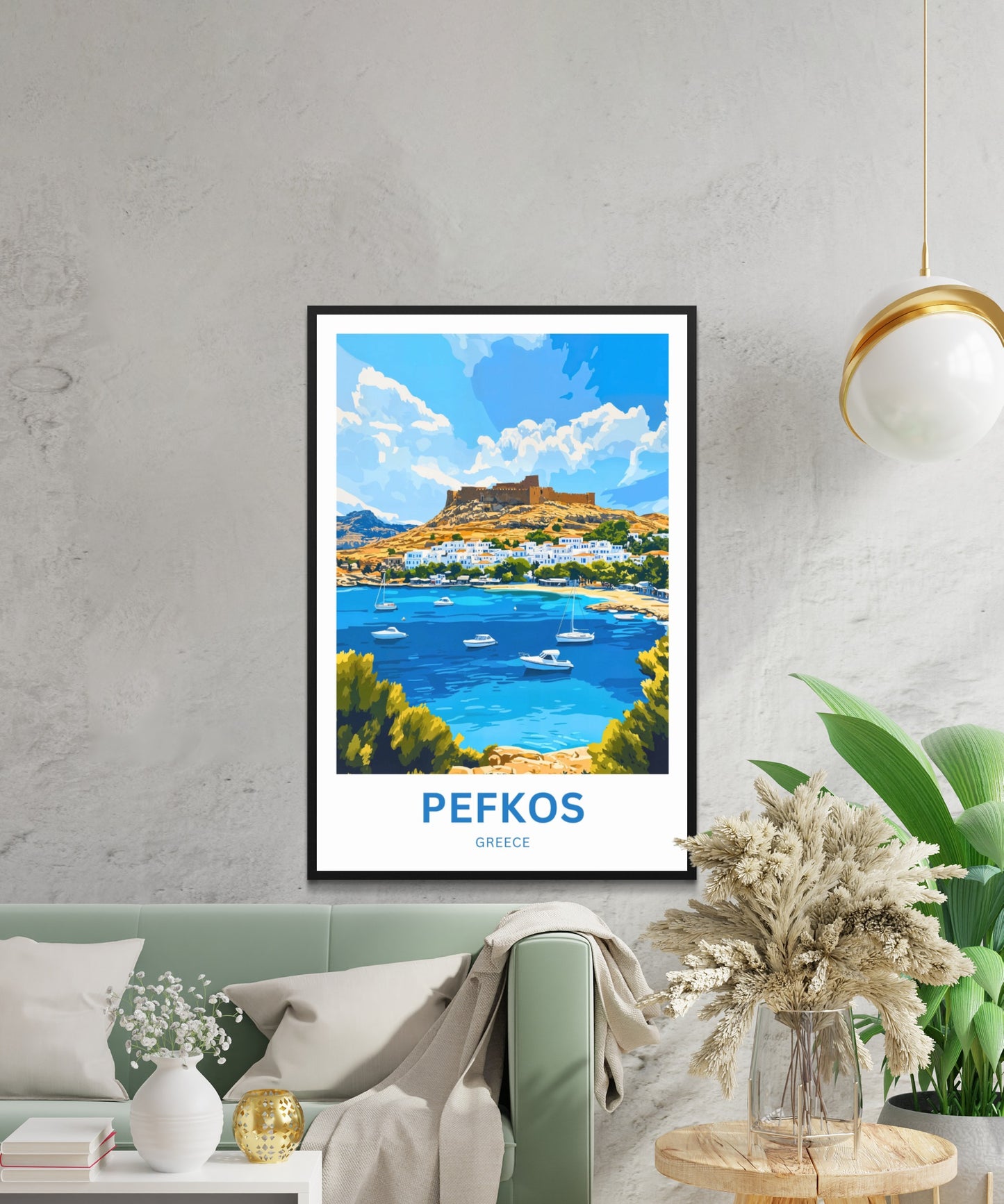 Pefkos Travel Poster - Island Charm