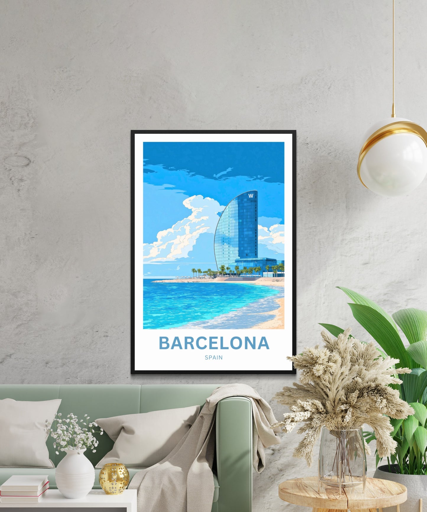 Barcelona Travel Poster - Captivating Seaside Beach, Spain