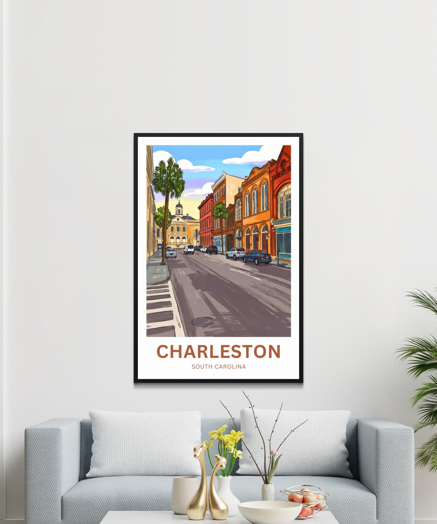 Charleston Historic District Travel Poster - Classic Streets
