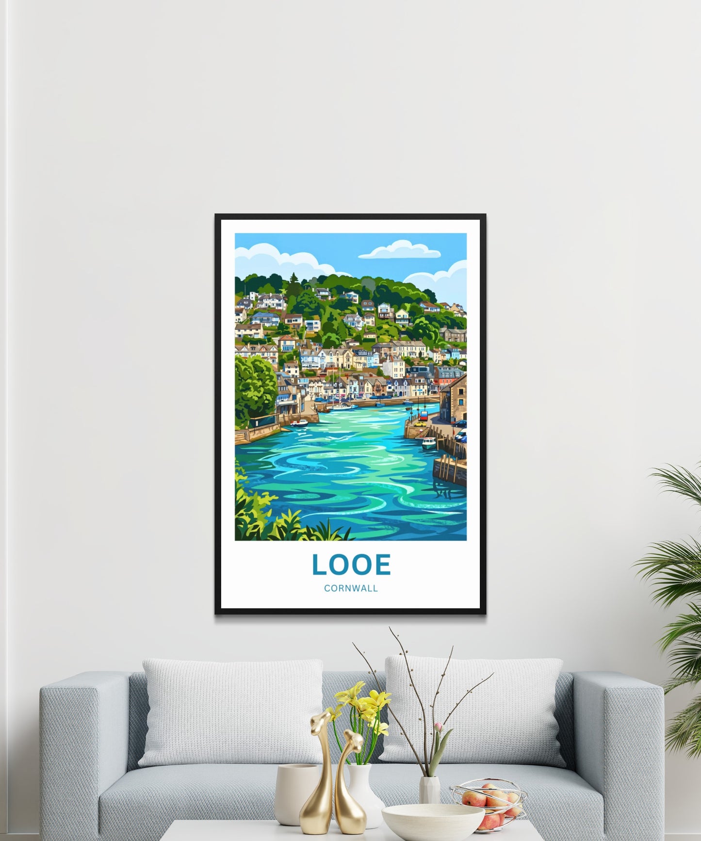 Looe, Cornwall Travel Poster - Seaside Calm