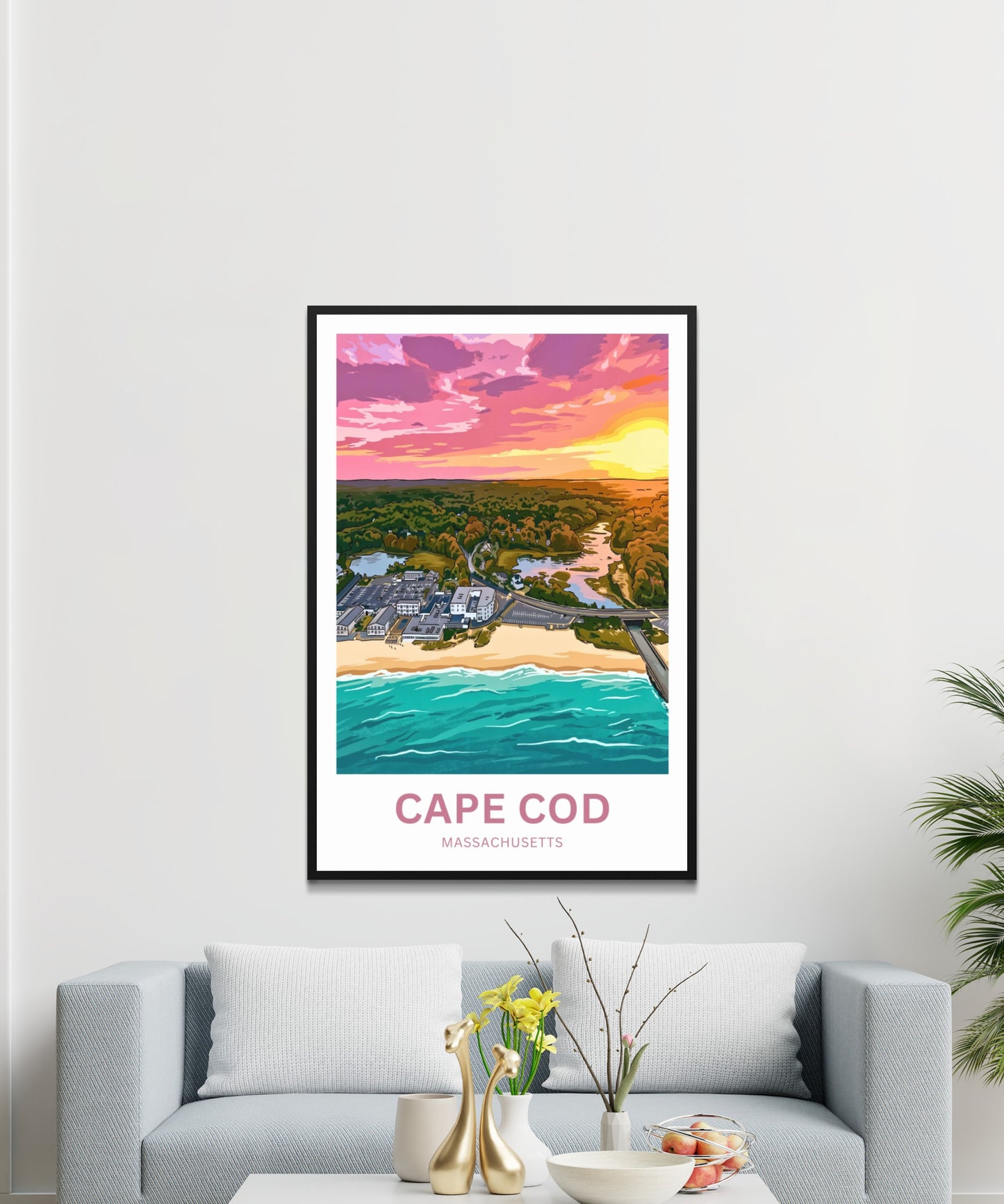 Cape Cod Travel Poster - Mesmerizing Sky and Sunset