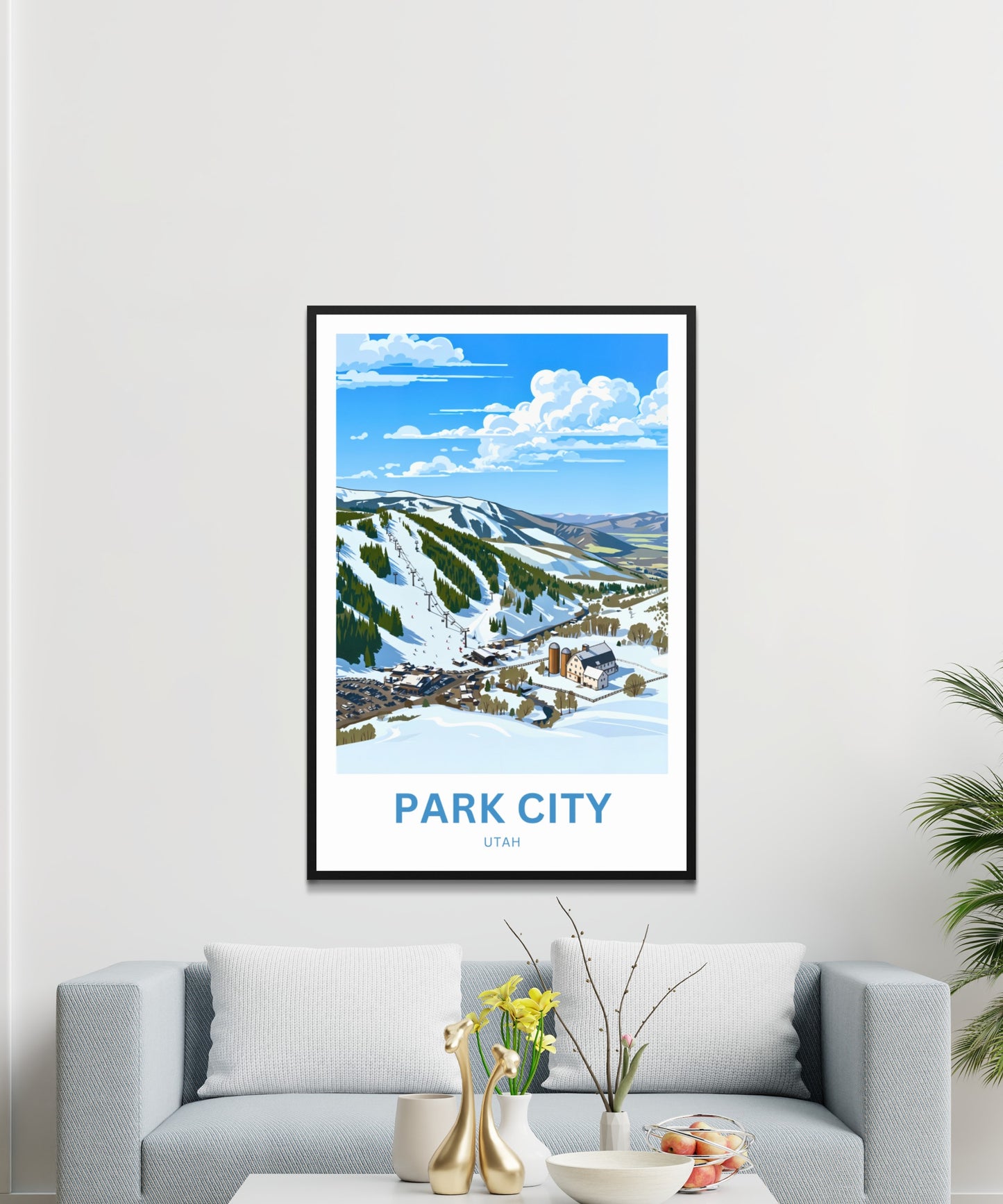 Park City Travel Poster - Ski Mountain View