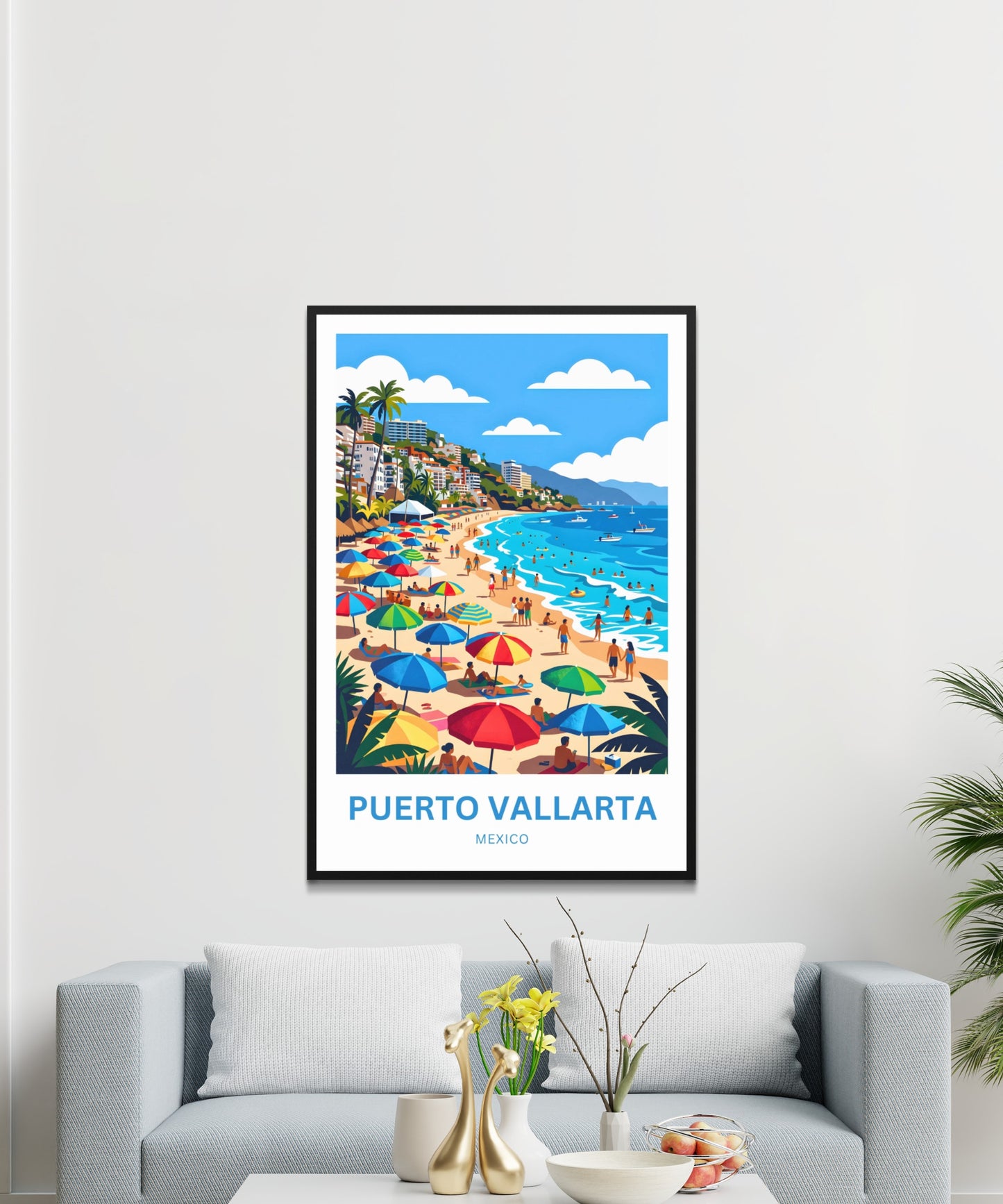 Puerto Vallarta Travel Poster - Beach Days View