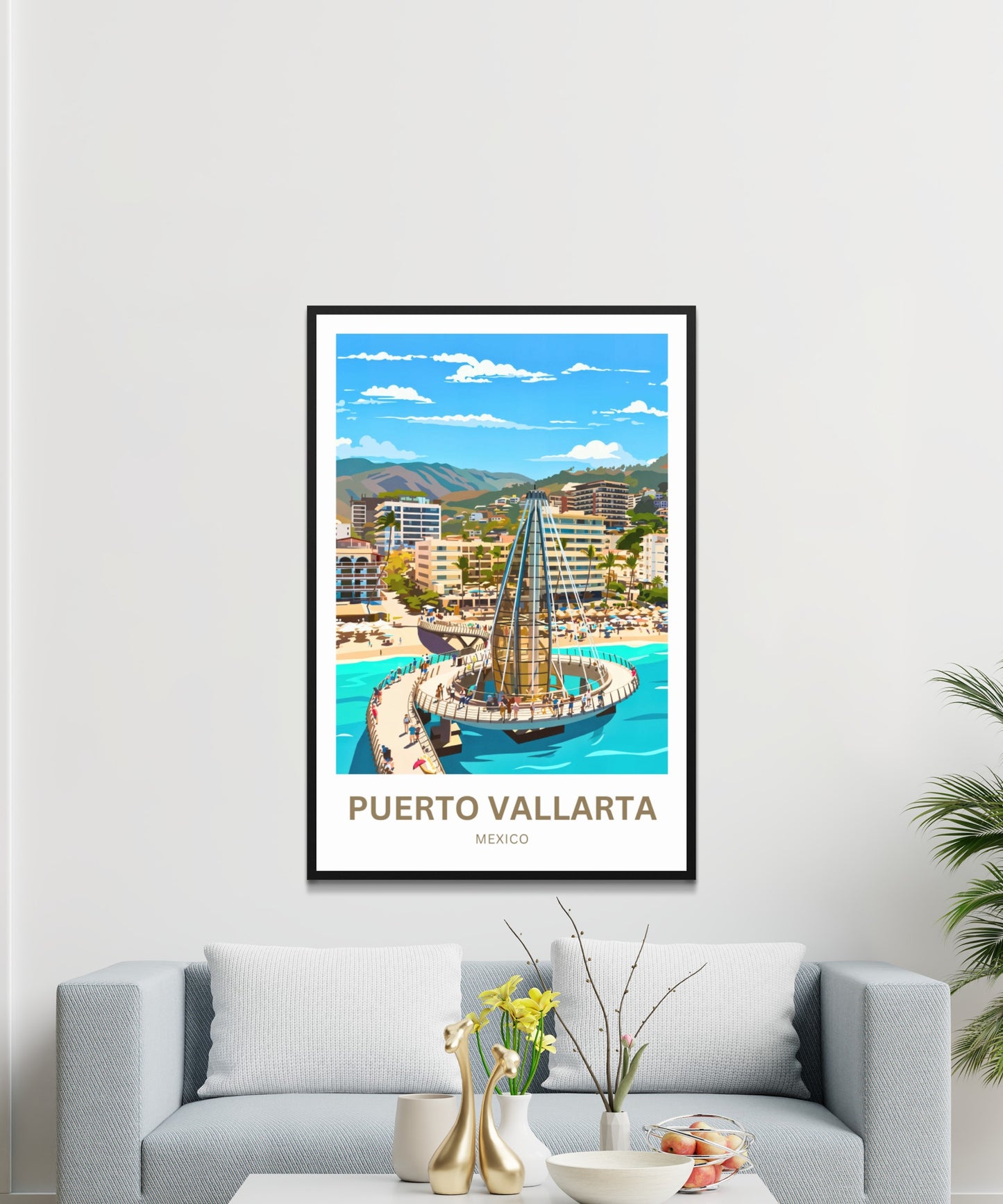 Puerto Vallarta Travel Poster - Waterfront