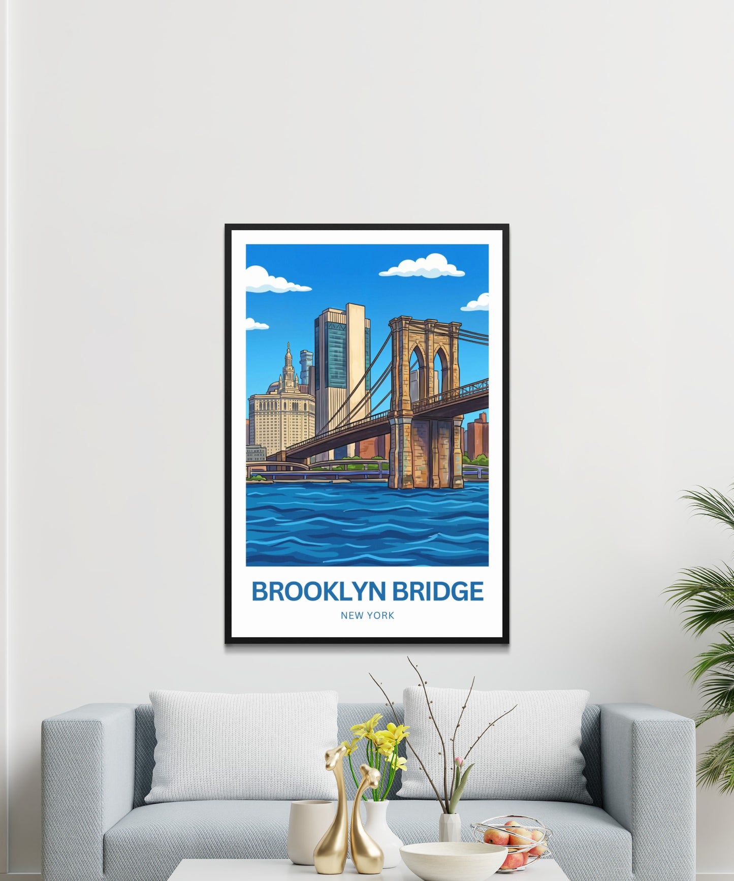 Brooklyn Bridge Travel Poster - Historic Bridge