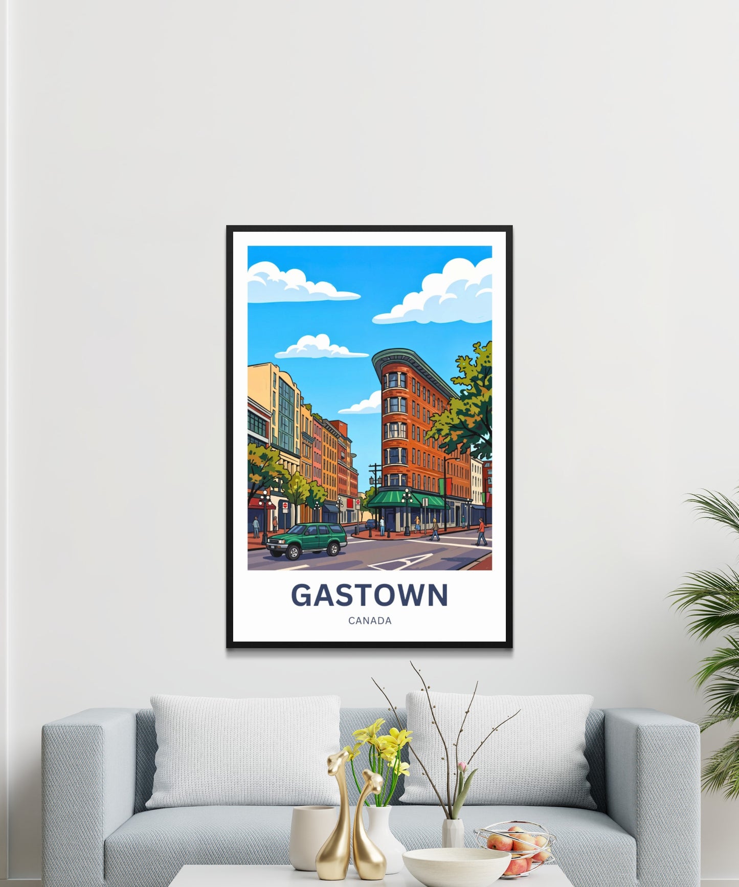 Gastown Travel Poster - Vancouver Historic Buildings