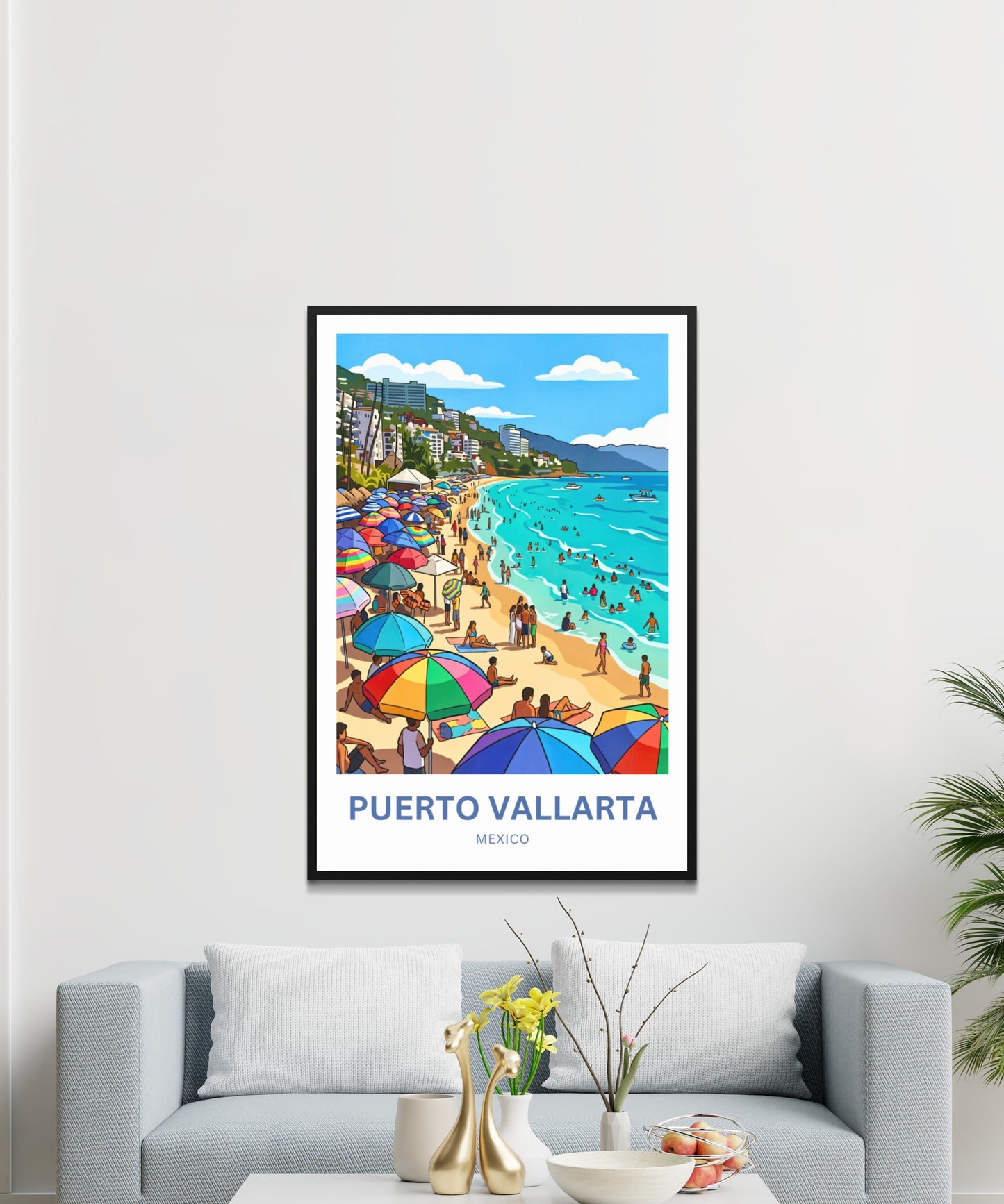 Puerto Vallarta Travel Poster - Mexico Beach Life