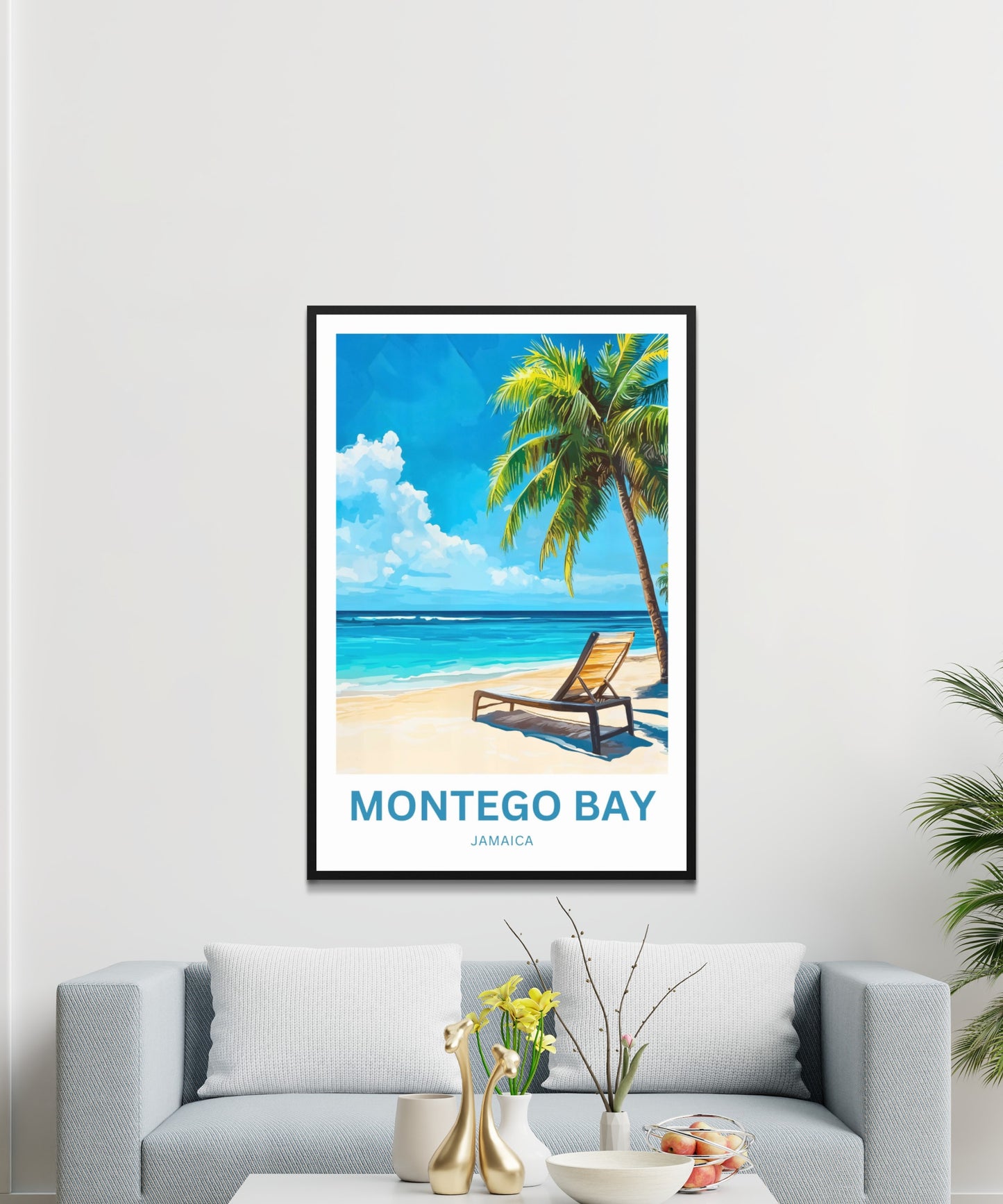 Montego Bay Travel Poster - Relaxing and Refreshing Jamaican Beach