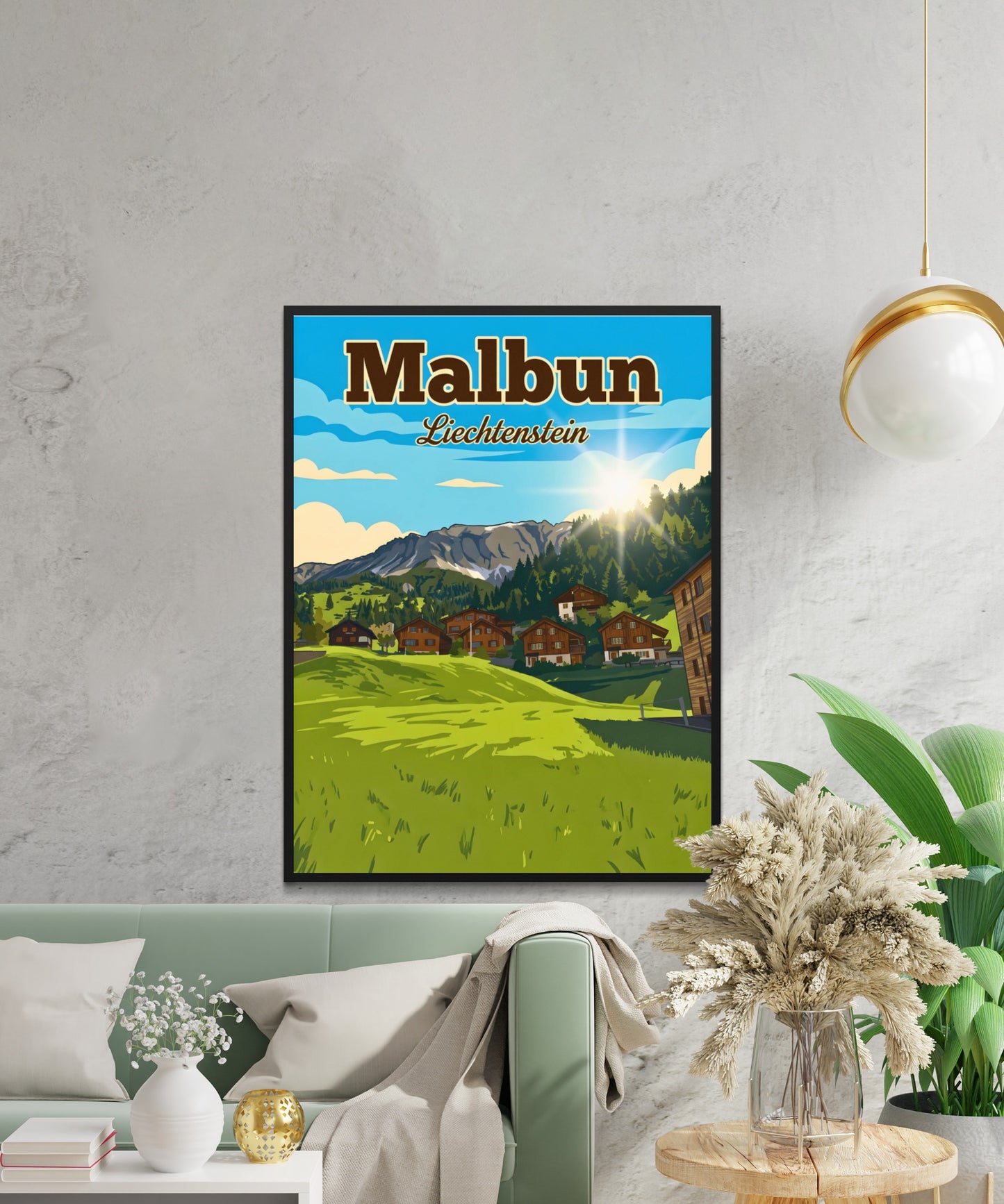 Malbun Vintage Travel Poster - Alpine Village Bliss