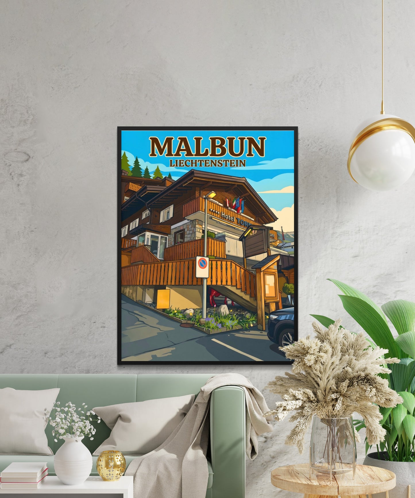 Malbun Vintage Travel Poster - Charming Hotel