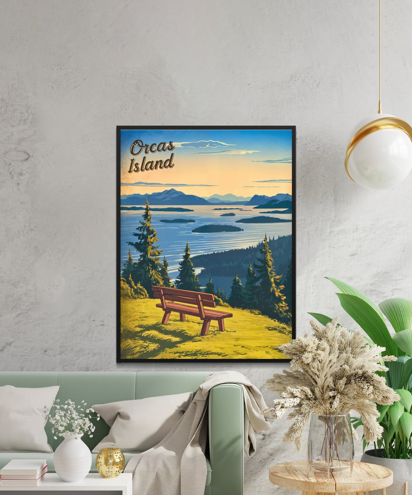 Orcas Island Vintage Travel Poster - Home of the Whales