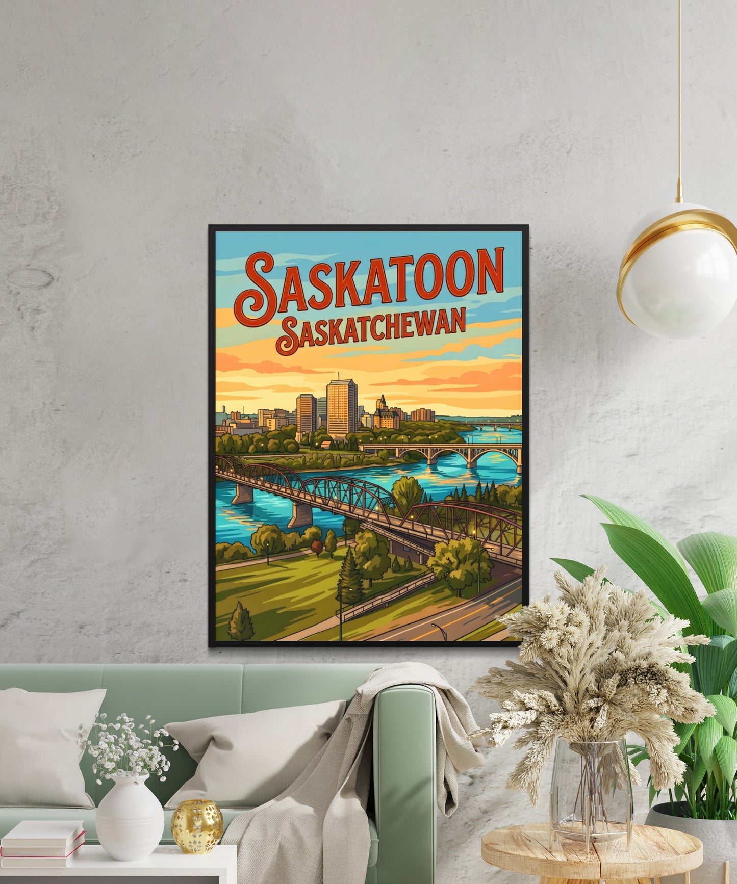 Saskatoon Vintage Travel Poster - Late Afternoon Vibe