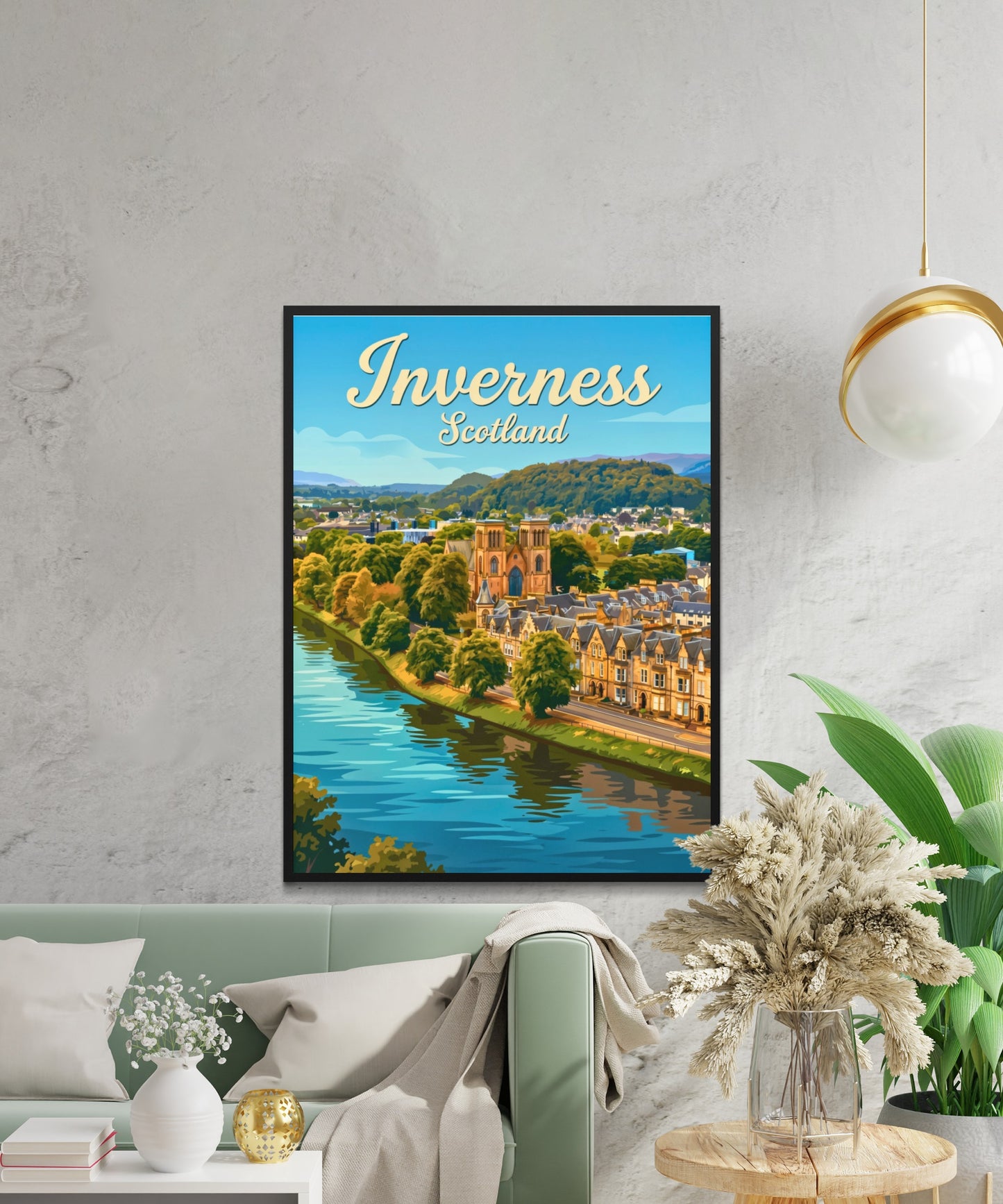 Inverness Vintage Travel Poster - Scotland Landscape
