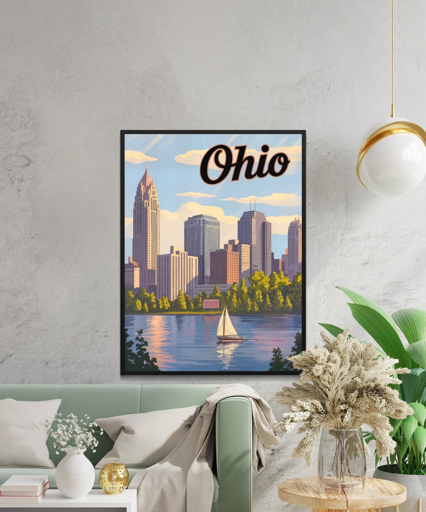 Ohio Vintage Travel Poster - Towers of Cleveland