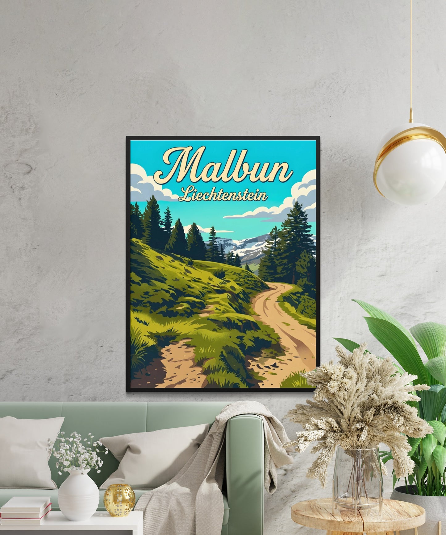 Malbun Vintage Travel Poster - Hiking View