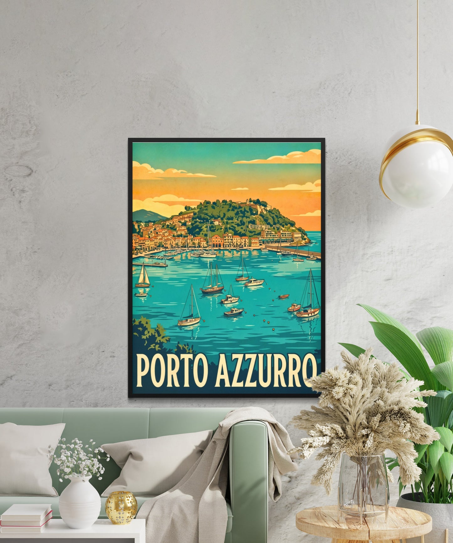 Porto Azzurro Vintage Travel Poster