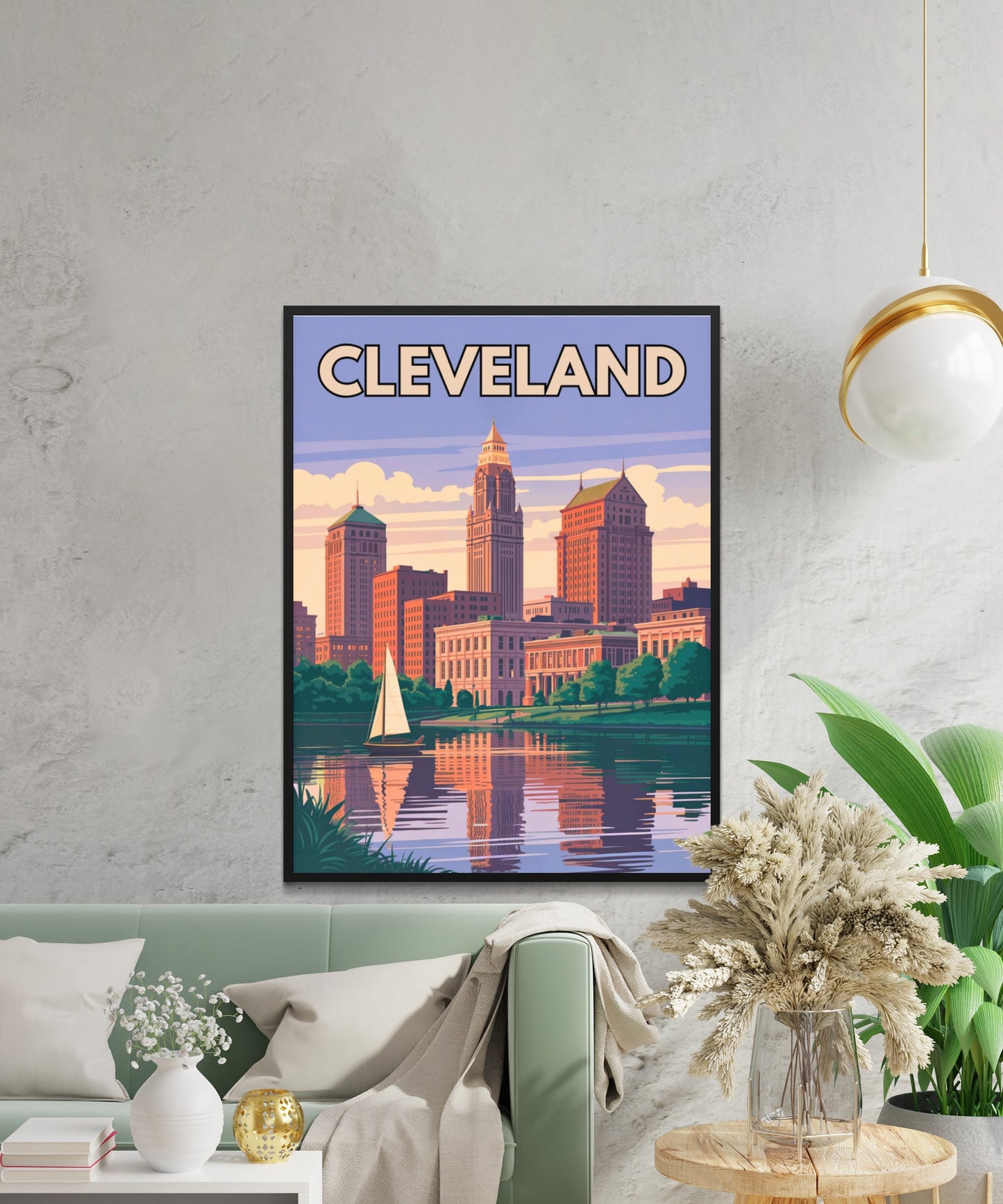 Cleveland Vintage Travel Poster - Heartbeat of Ohio