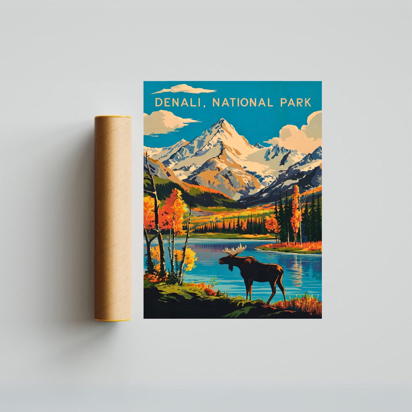Denali Vintage Travel Poster