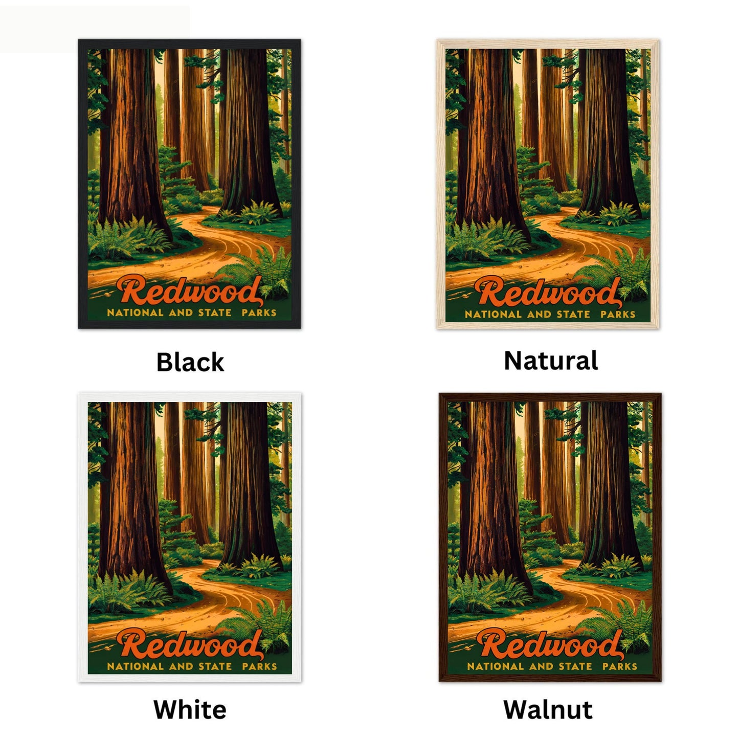Redwood National and State Parks Vintage Travel Poster