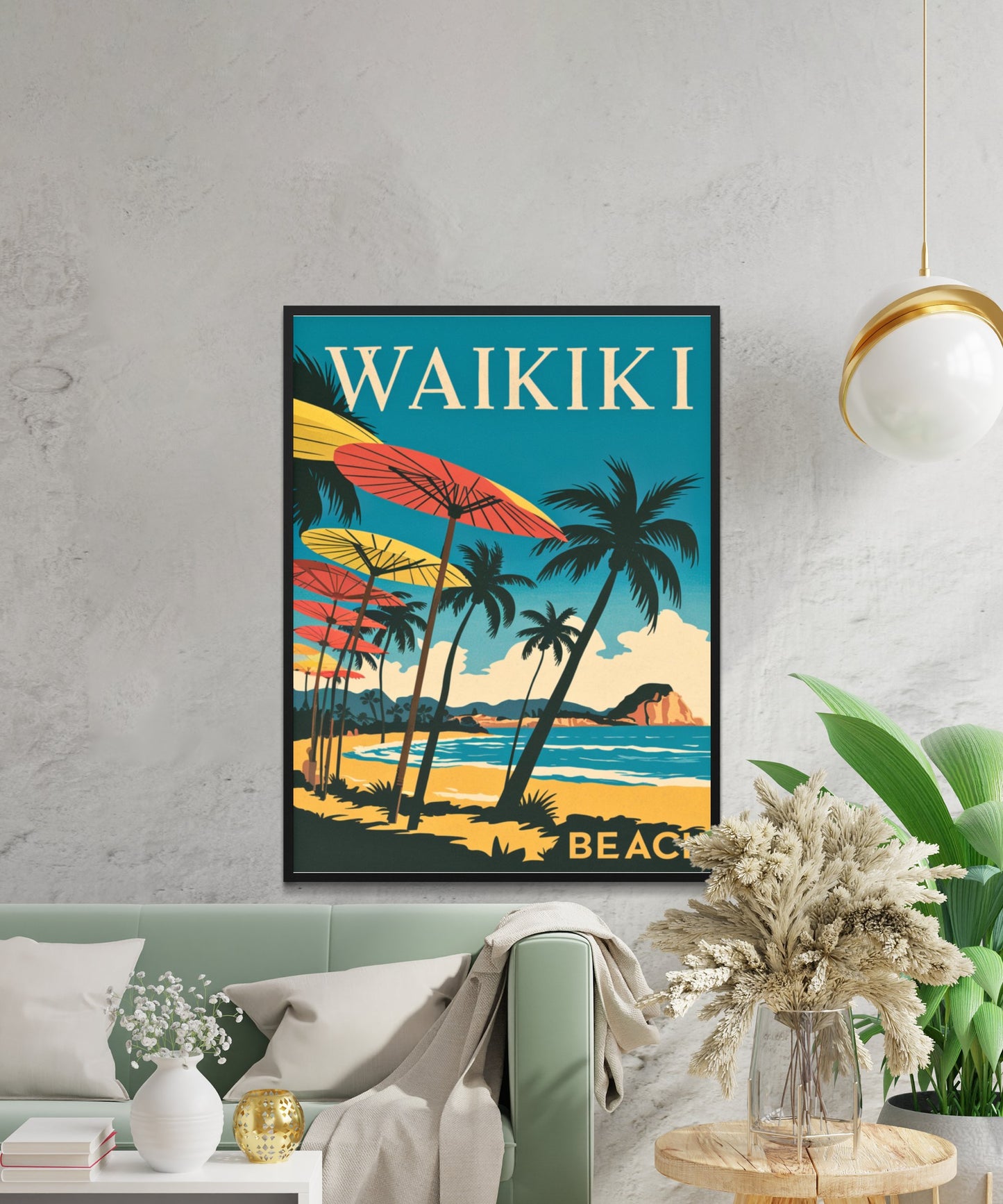 Waikiki Vintage Travel Poster - Timeless Hawaiian Paradise