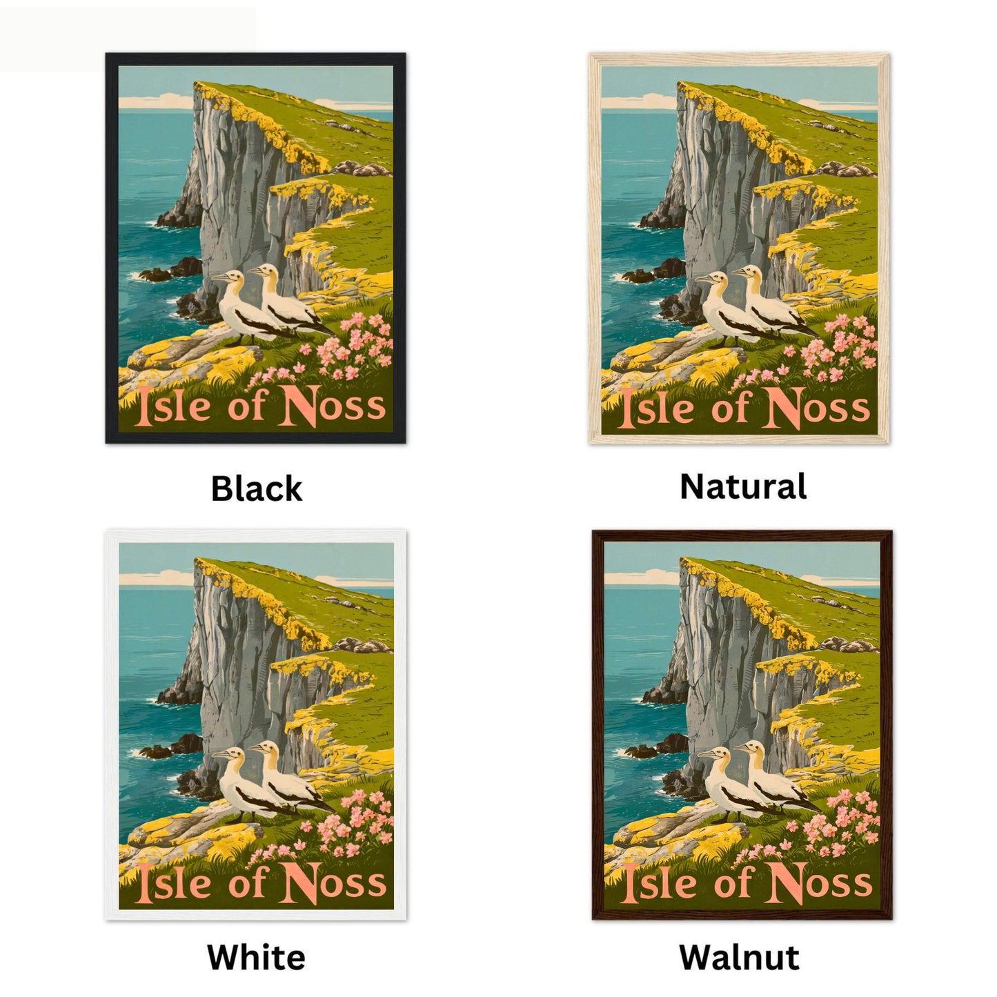 Isle of Noss Vintage Travel Poster - Timeless Scottish Wilderness