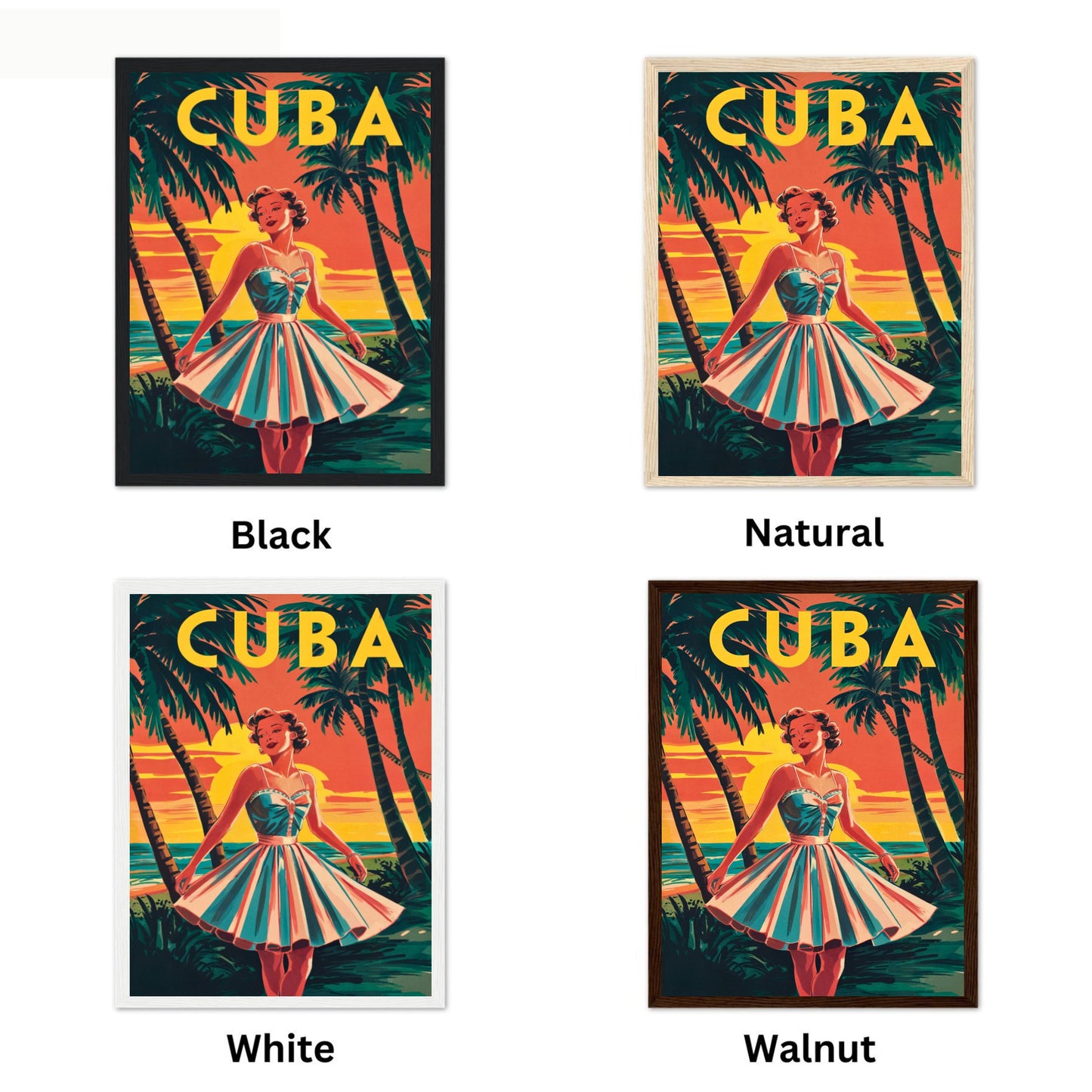 Cuba Vintage Travel Poster