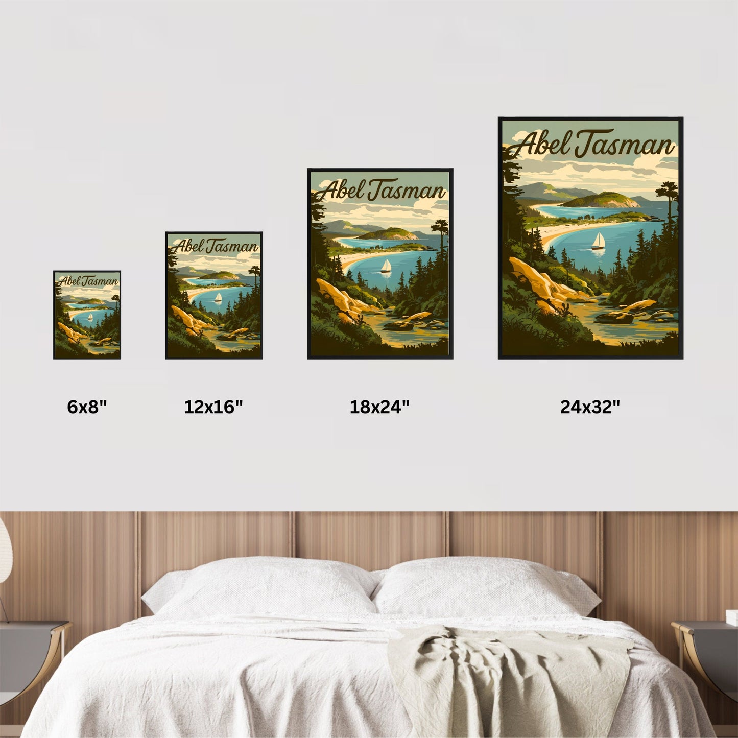 Abel Tasman Park Vintage Travel Poster - Scenic Trails