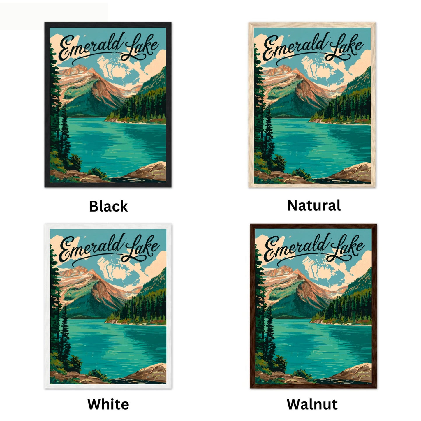 Emerald Lake Vintage Travel Poster