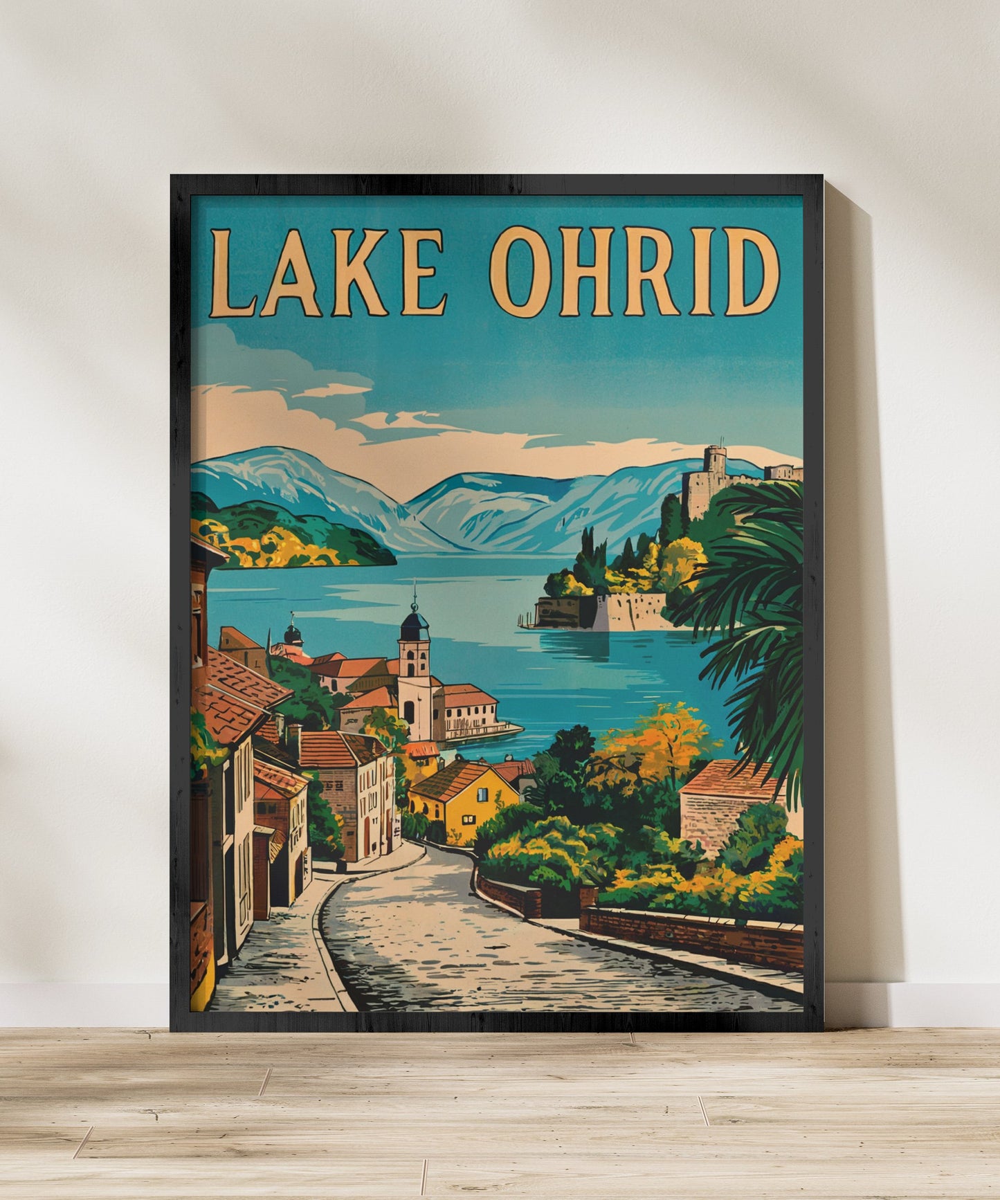 Lake Ohrid Vintage Travel Poster - Jewel of the Macedonian Highlands
