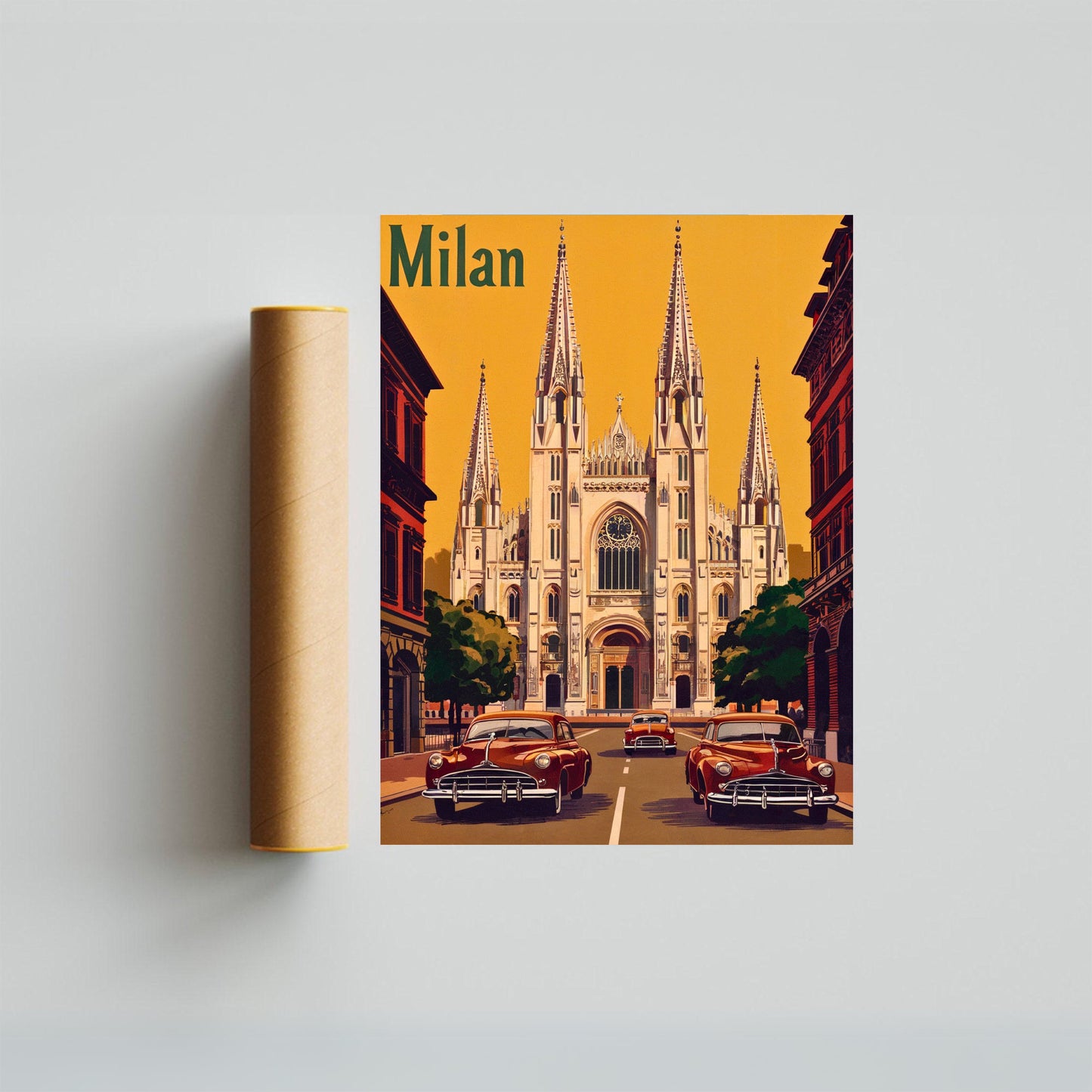 Milan Vintage Travel Poster - Fashion and History