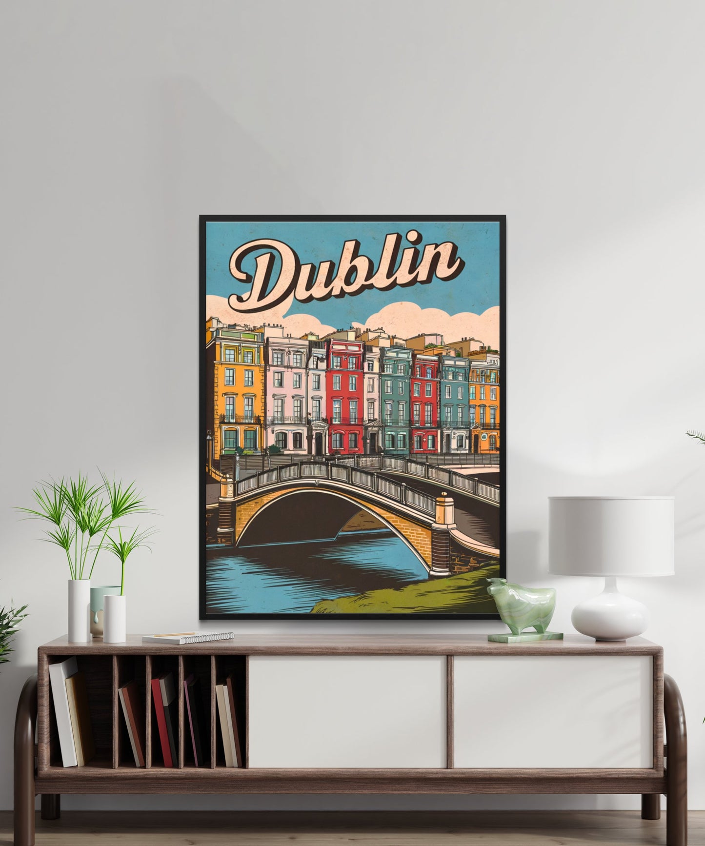 Dublin Vintage Travel Poster - Timeless Irish Street