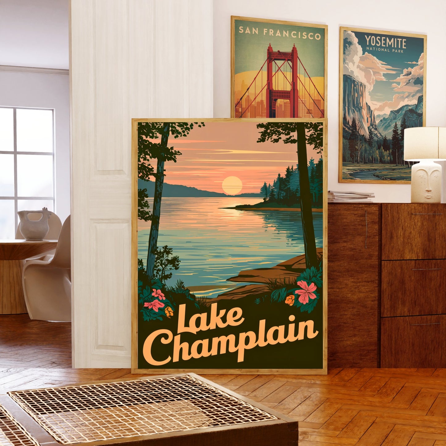 Lake Champlain Vintage Travel Poster - Timeless Waters of the Northeast