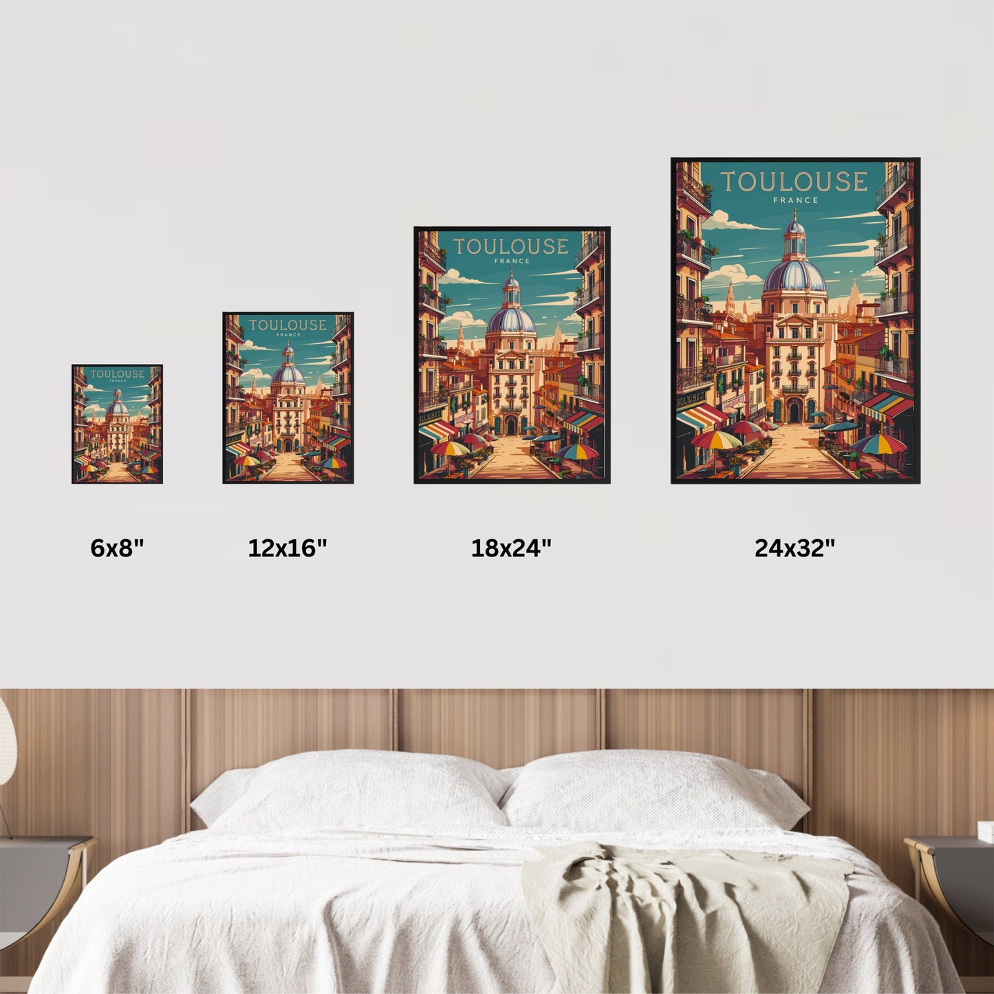 Toulouse Vintage Travel Poster - Cityscape Views