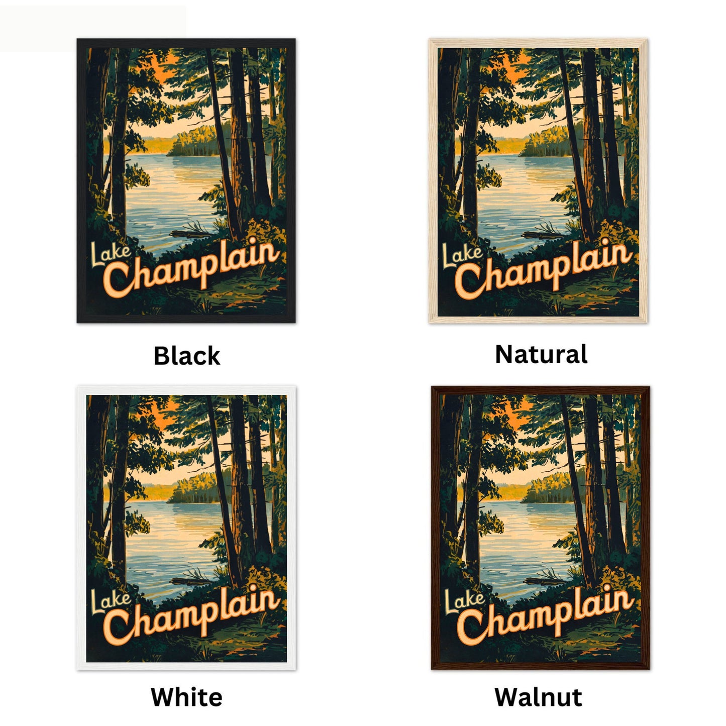 Lake Champlain Vintage Travel Poster